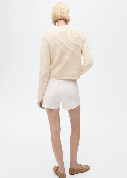 Knitted Cardigan With Frayed Ends