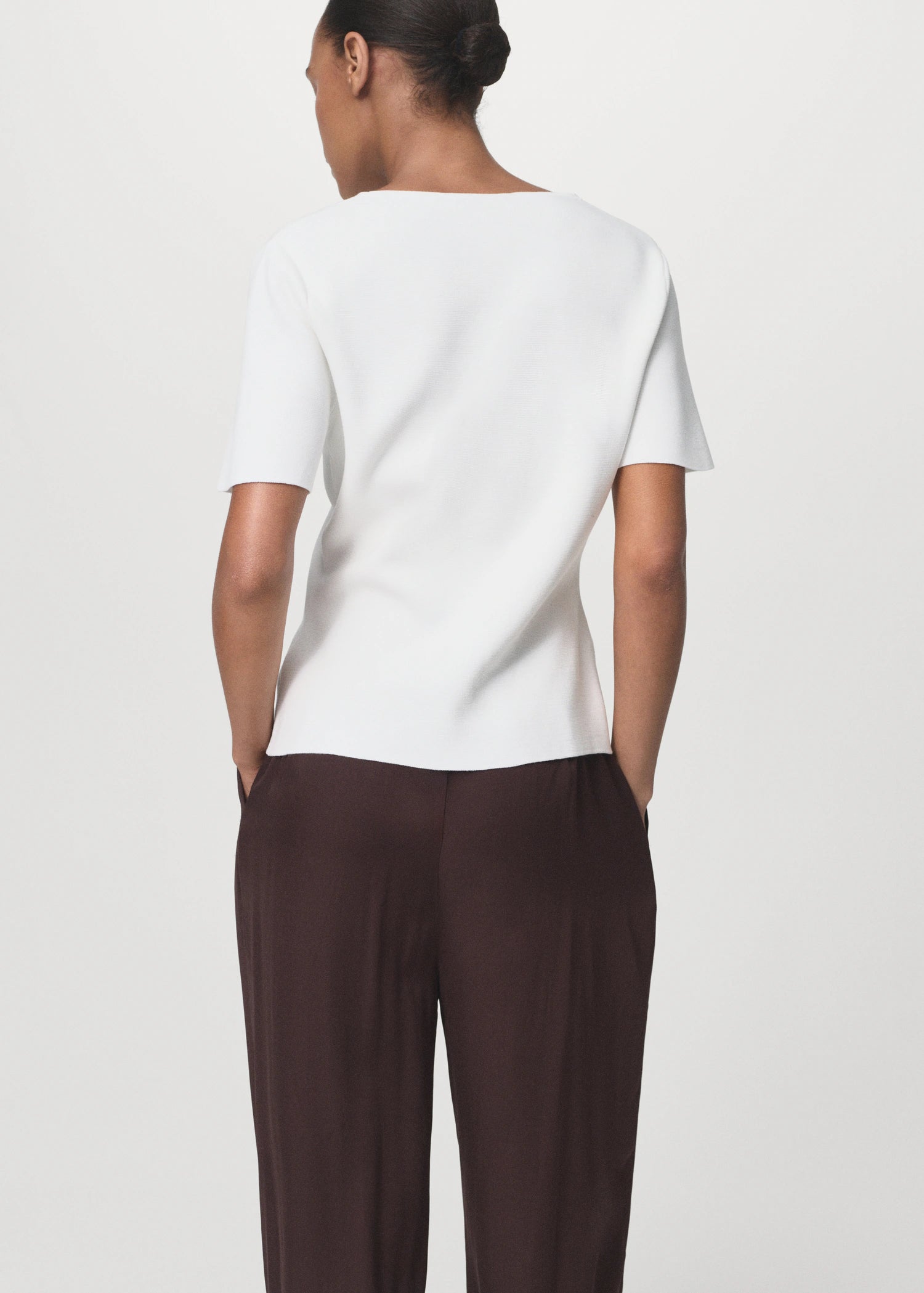 Knitted Cardigan With Jewel Button