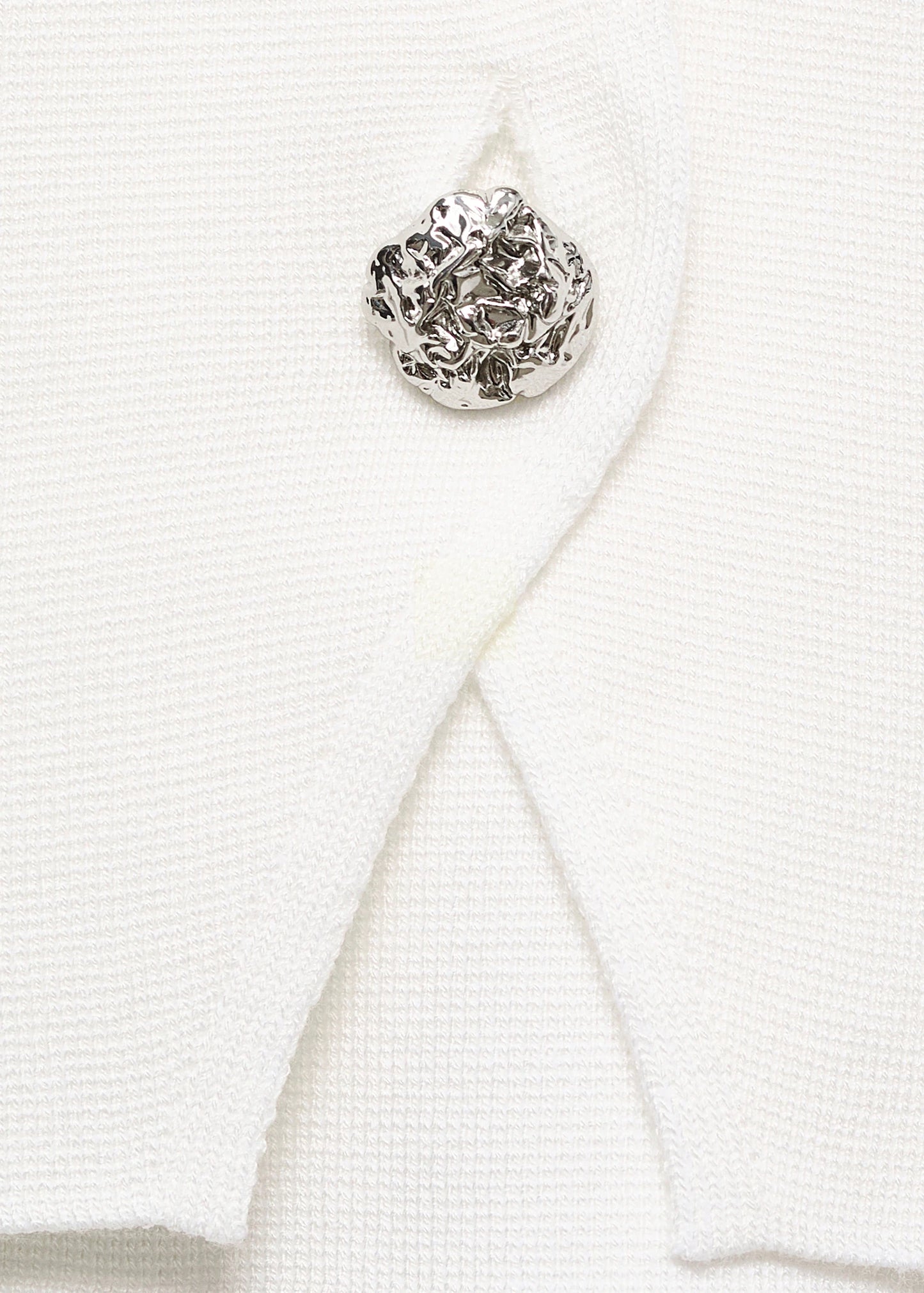 Knitted Cardigan With Jewel Button