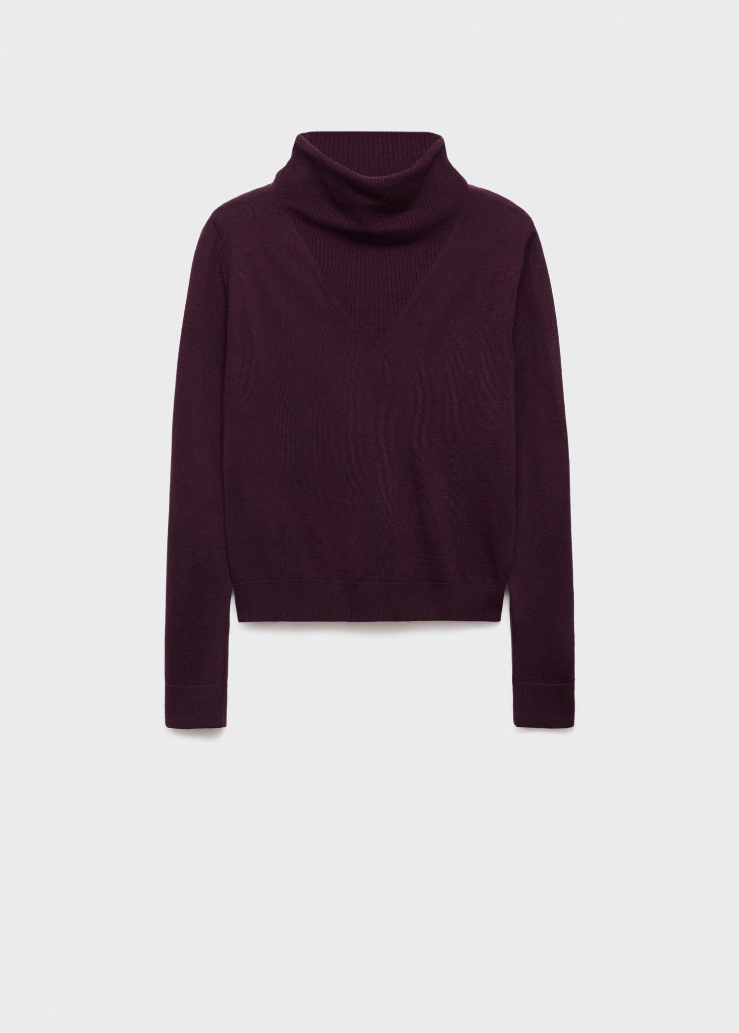 Knitted Sweater With Draped Neck