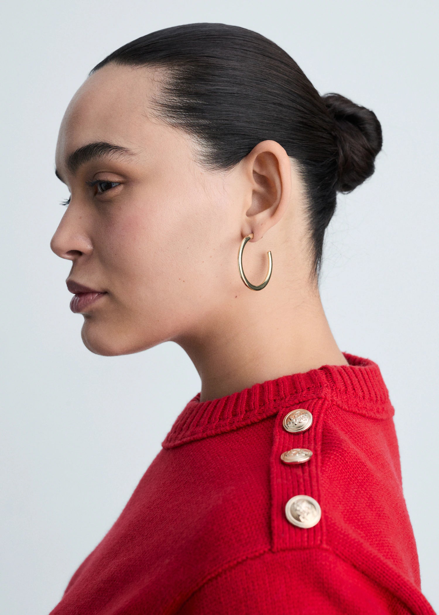 Knitted Sweater With Jewel Buttons