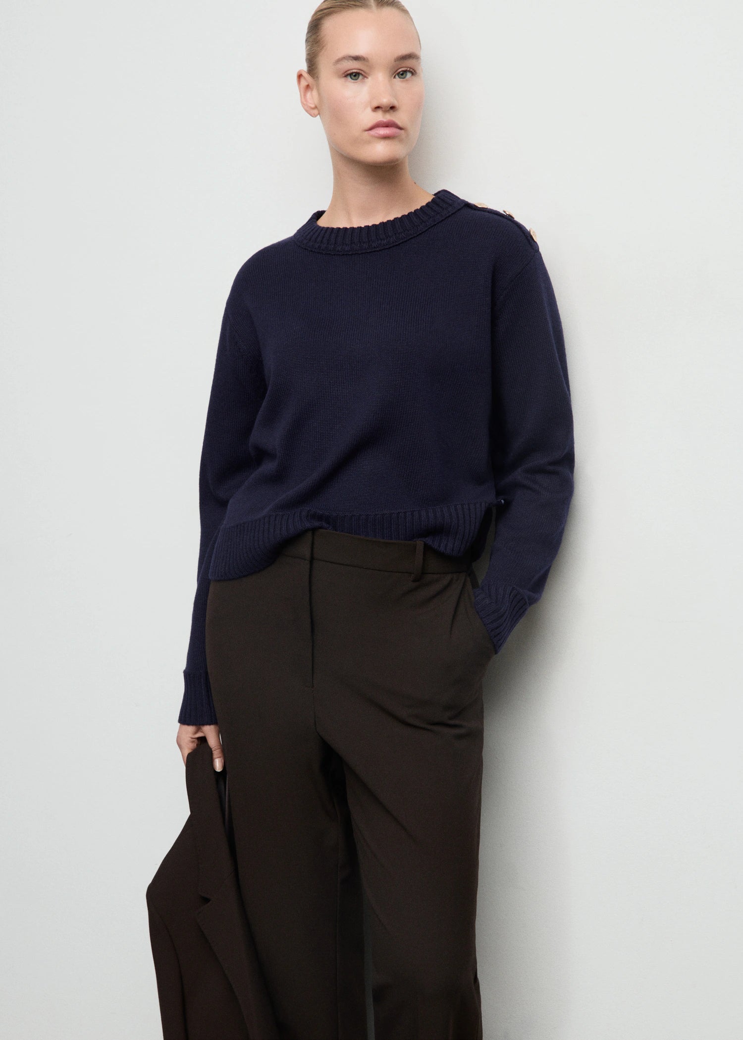 Knitted Sweater With Jewel Buttons