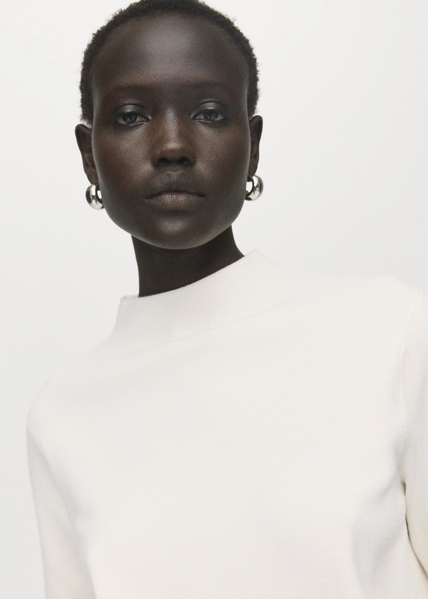 Knitted Sweater With Perkins Neck