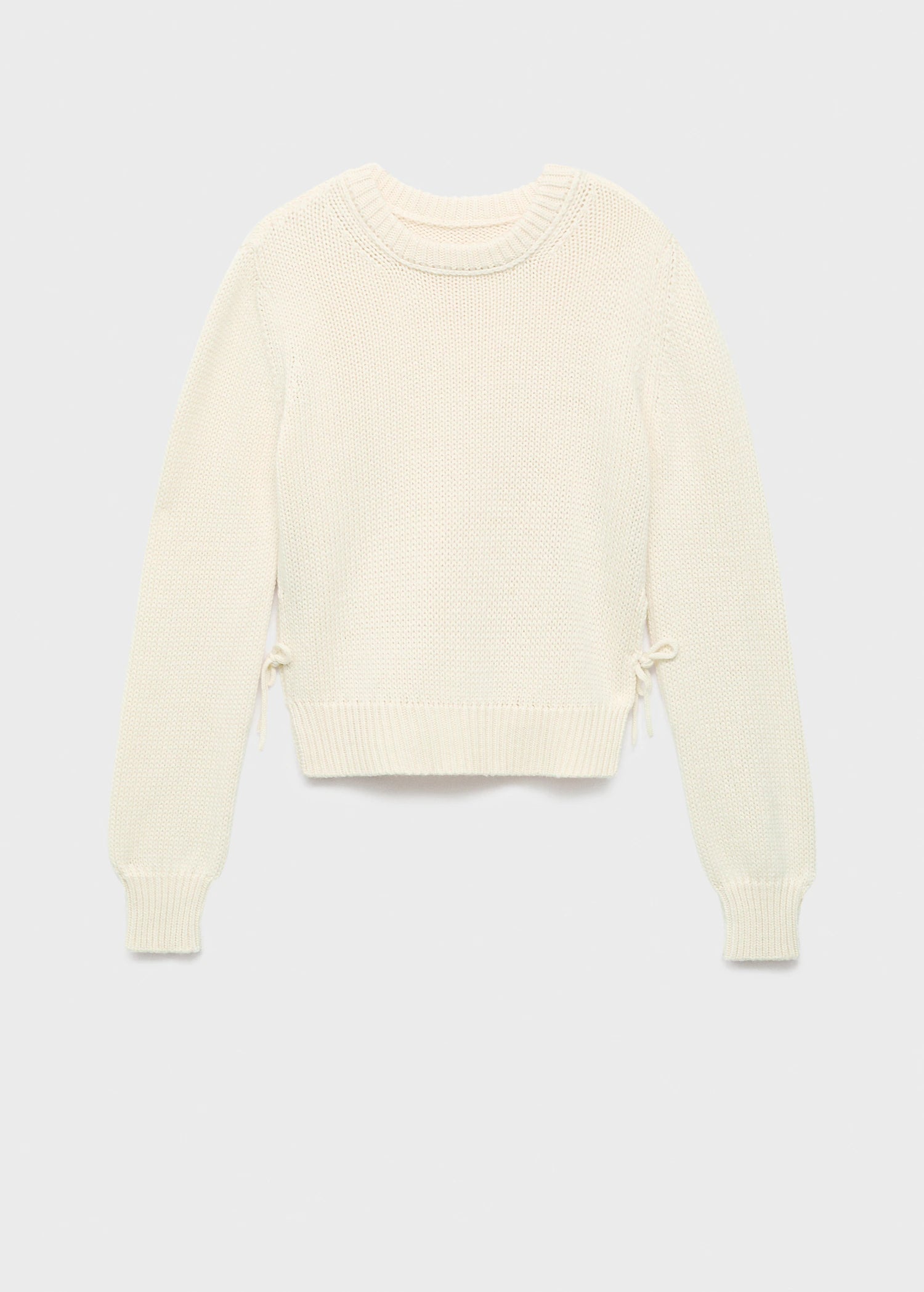 Knitted Sweater With Tie Slits