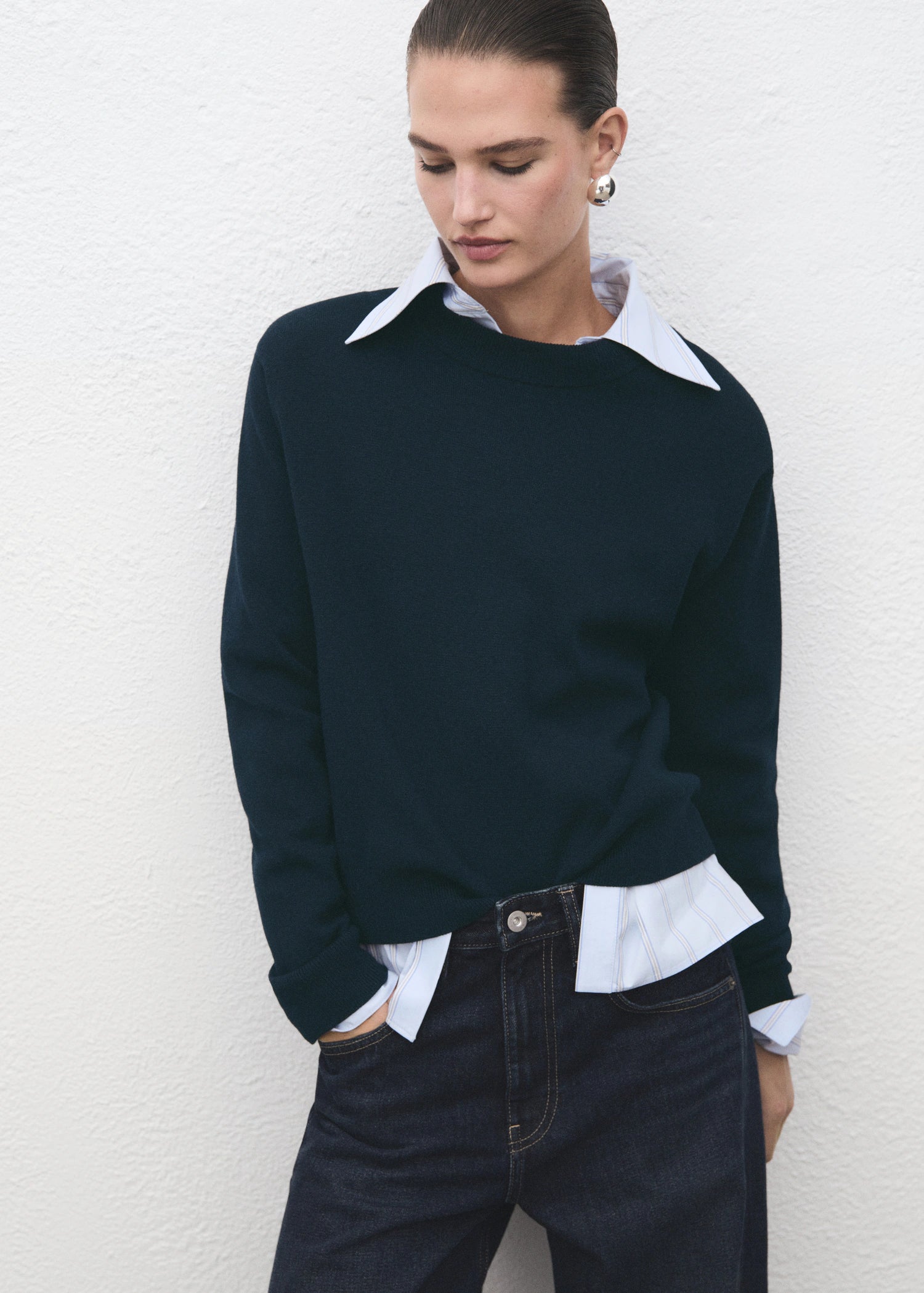 Knitted Wool Blend Sweater