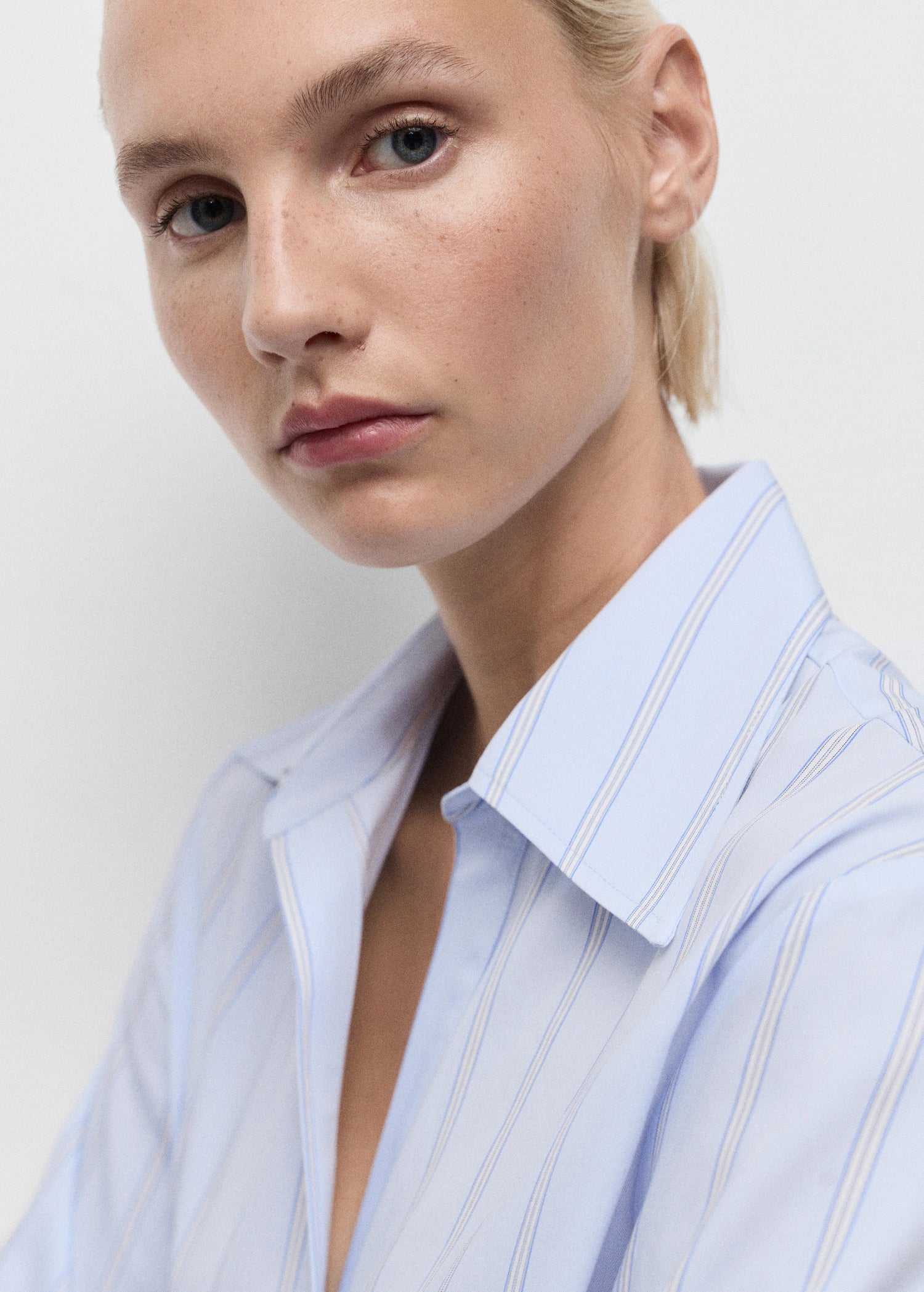 Lapels Striped Shirt