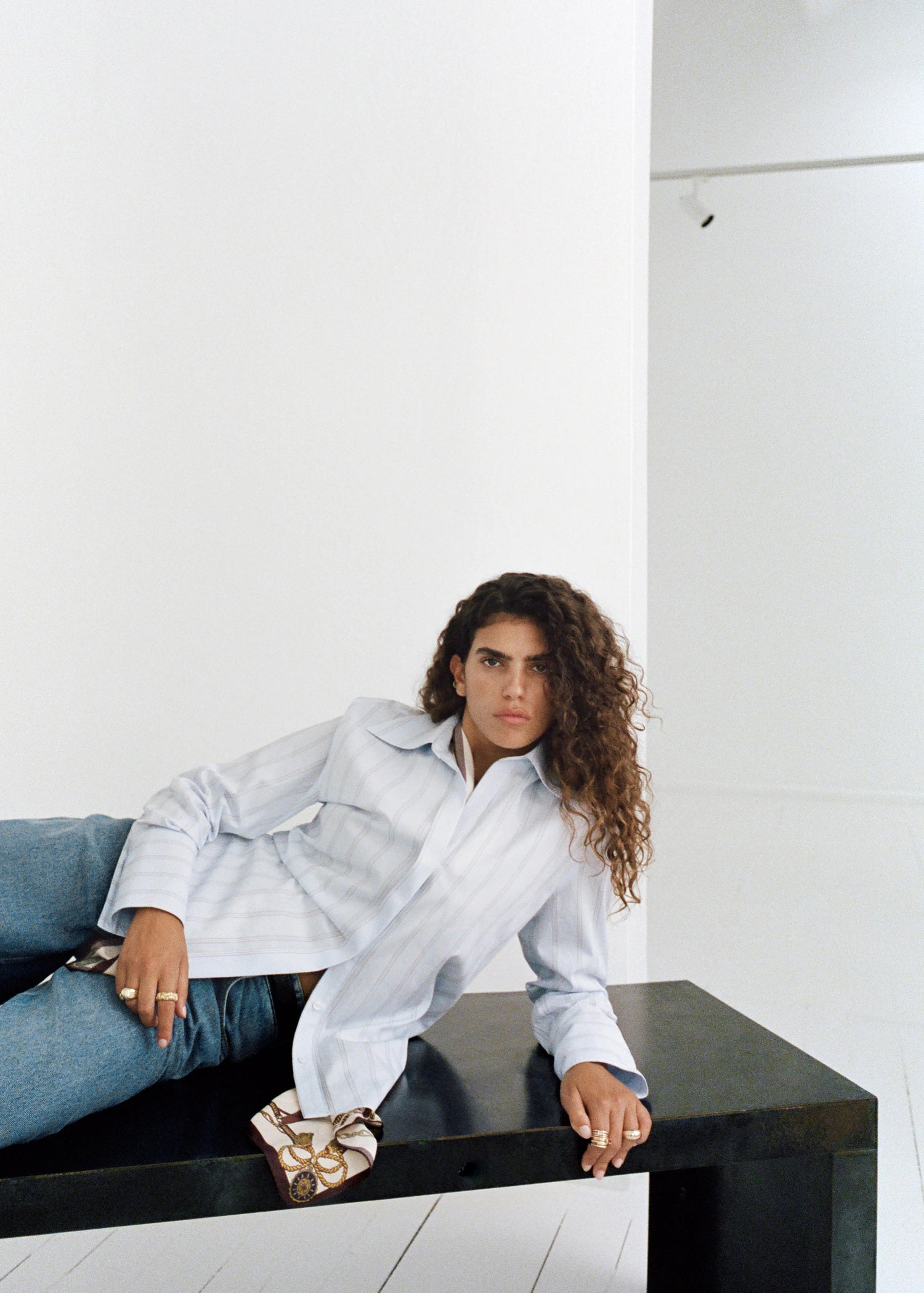 Lapels Striped Shirt