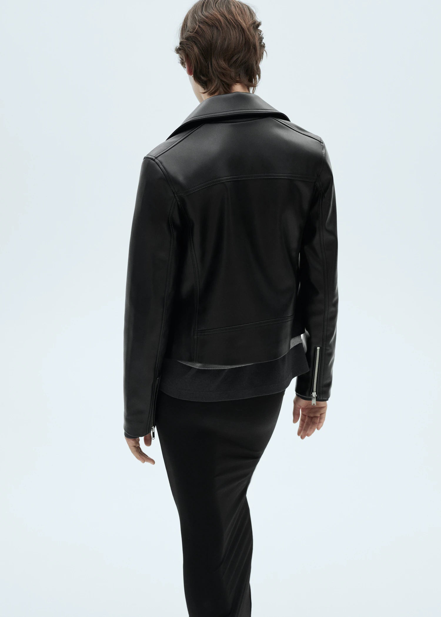Leather Effect Biker Jacket