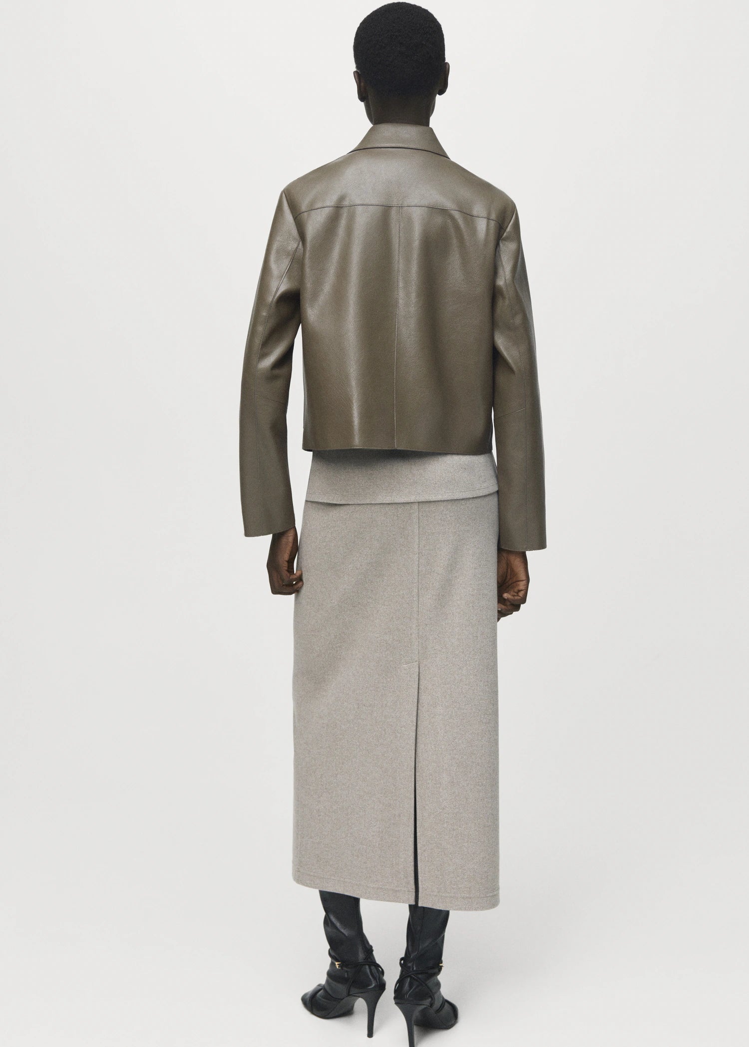 Leather Effect Jacket With Pockets