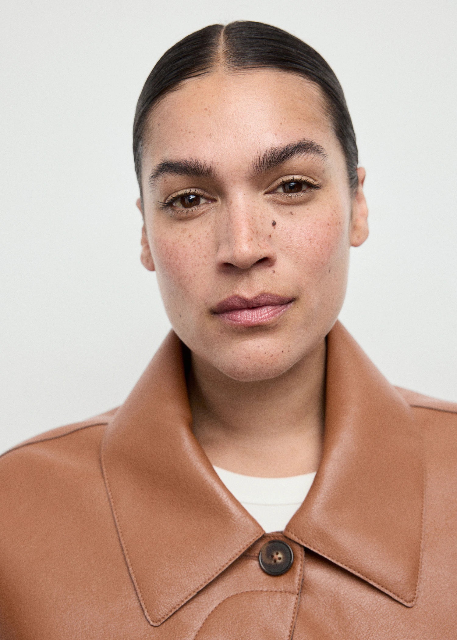 Leather Effect Jacket With Pockets