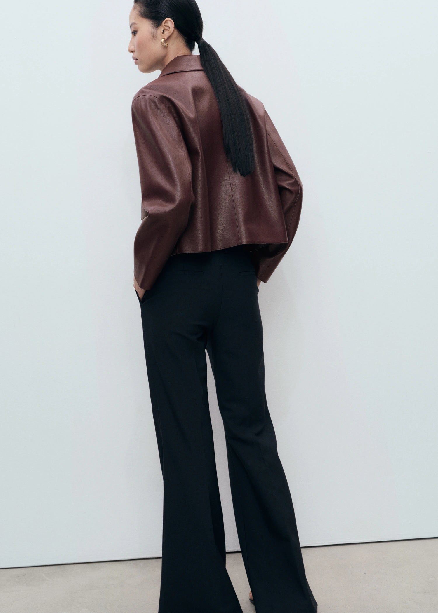 Leather Effect Jacket With Pockets