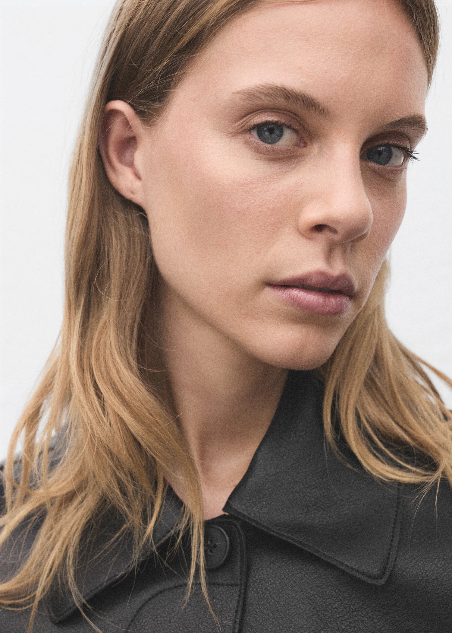 Leather Effect Jacket With Pockets