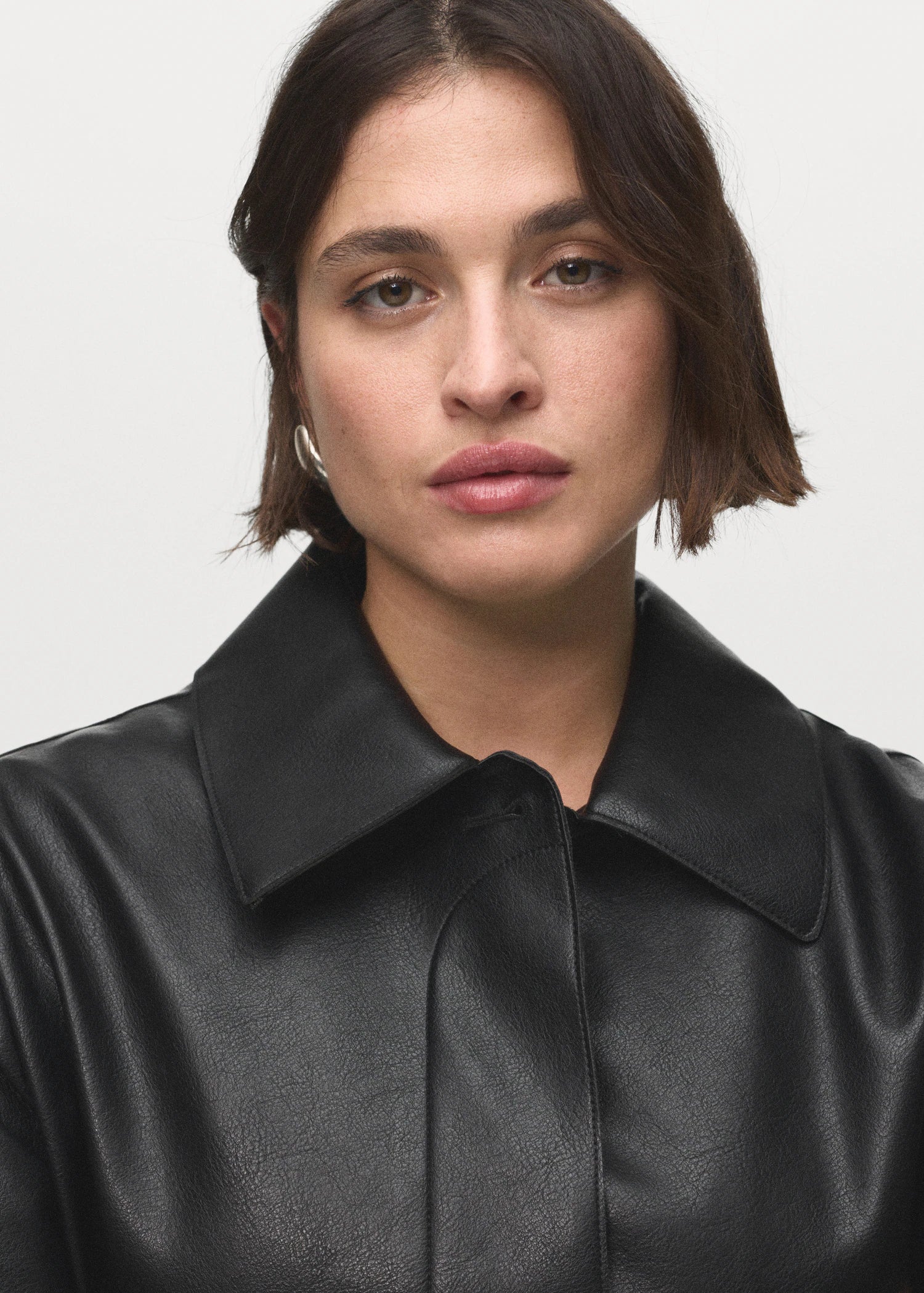 Leather Effect Jacket With Pockets