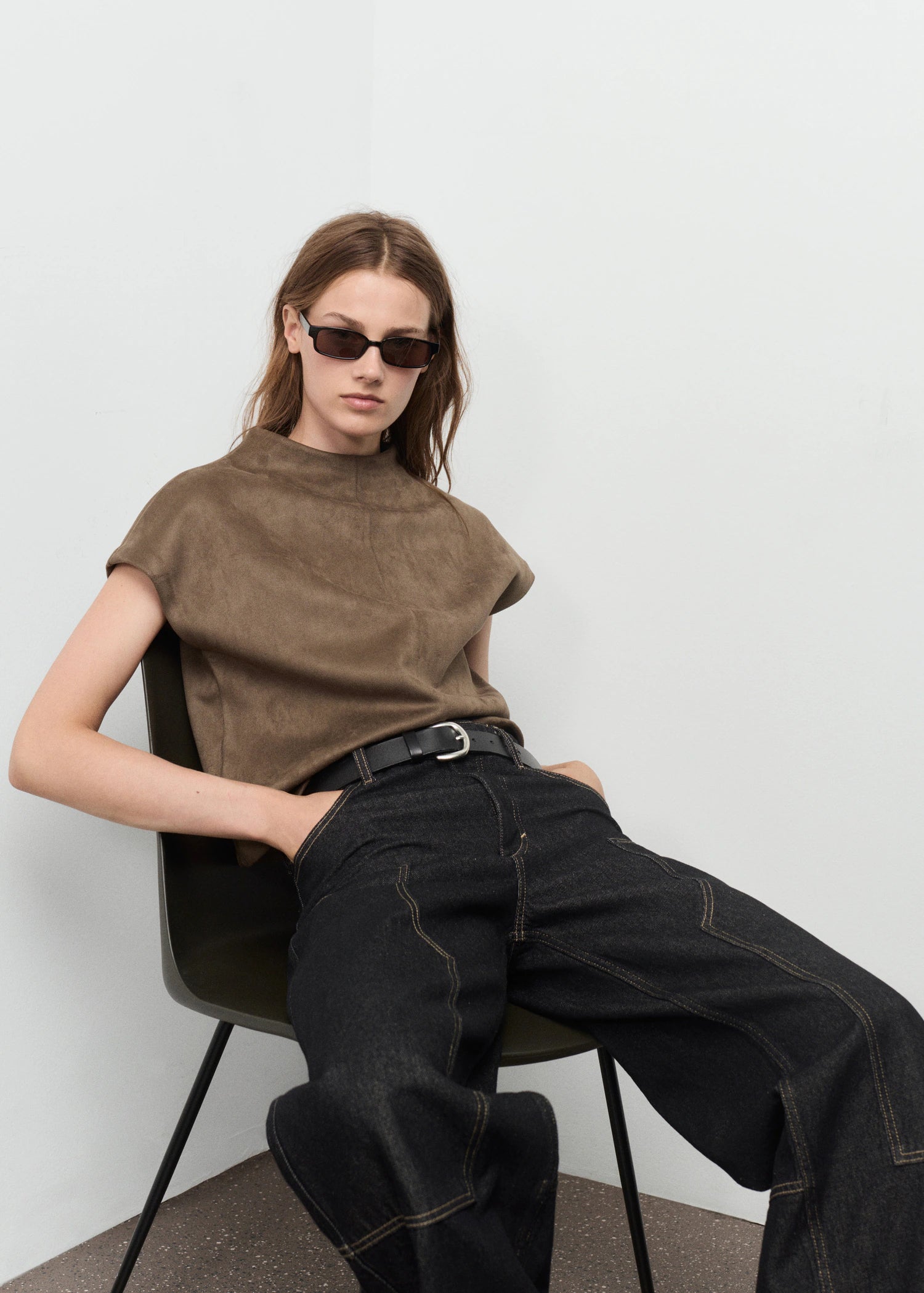 Leather Effect T Shirt