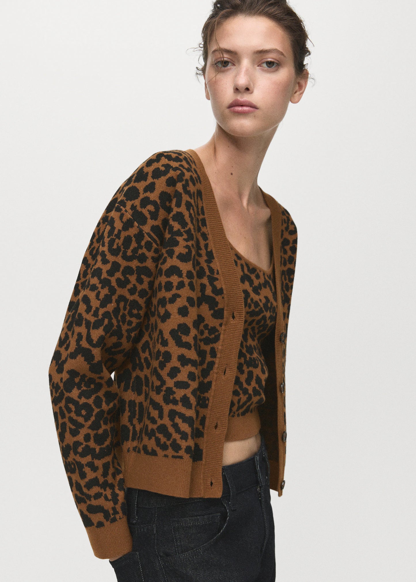 Leopard Knit Cardigan