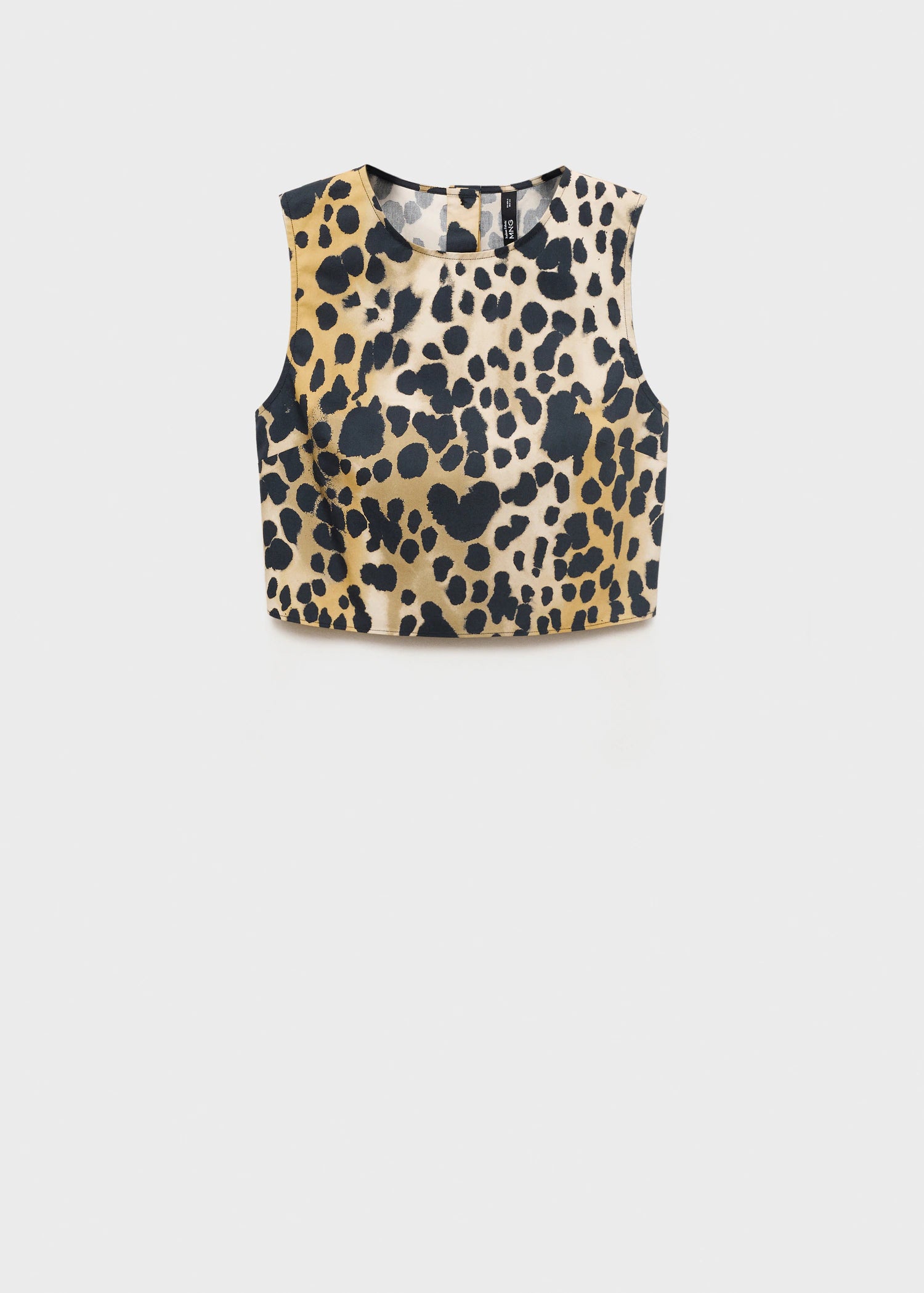 Leopard Print Buttoned Crop Top