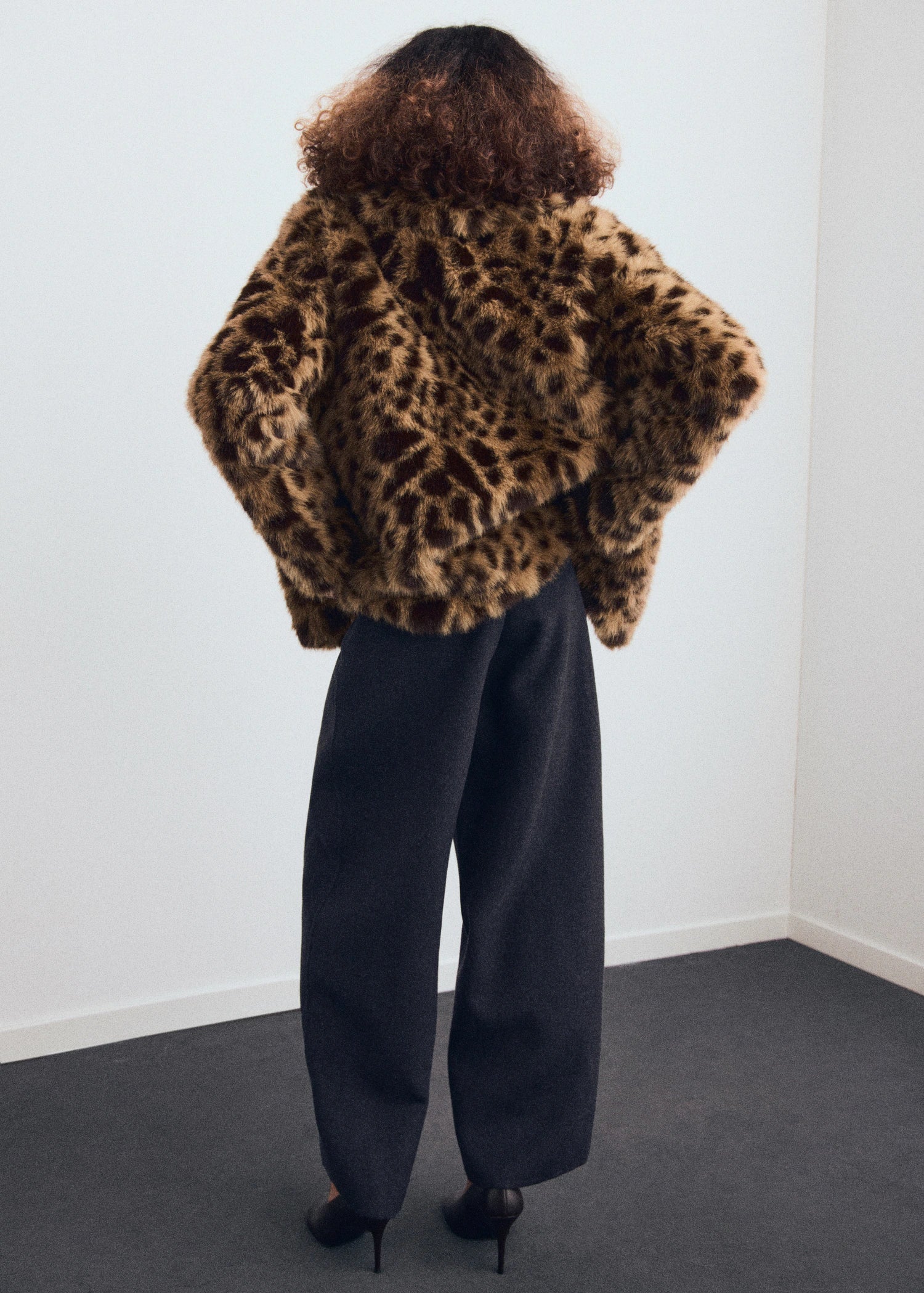 Leopard Print Fur Effect Coat