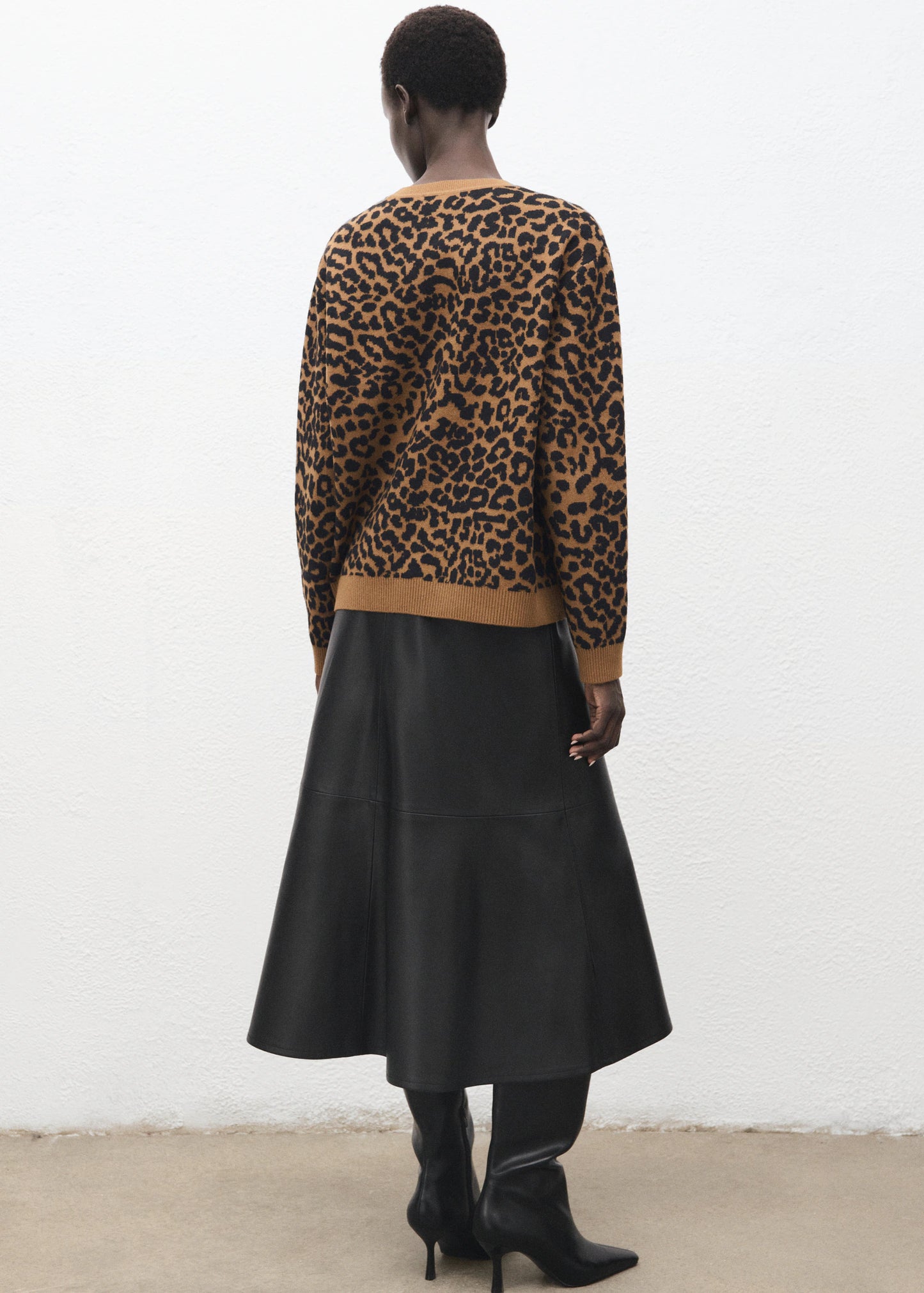 Leopard Print Knitted Sweater