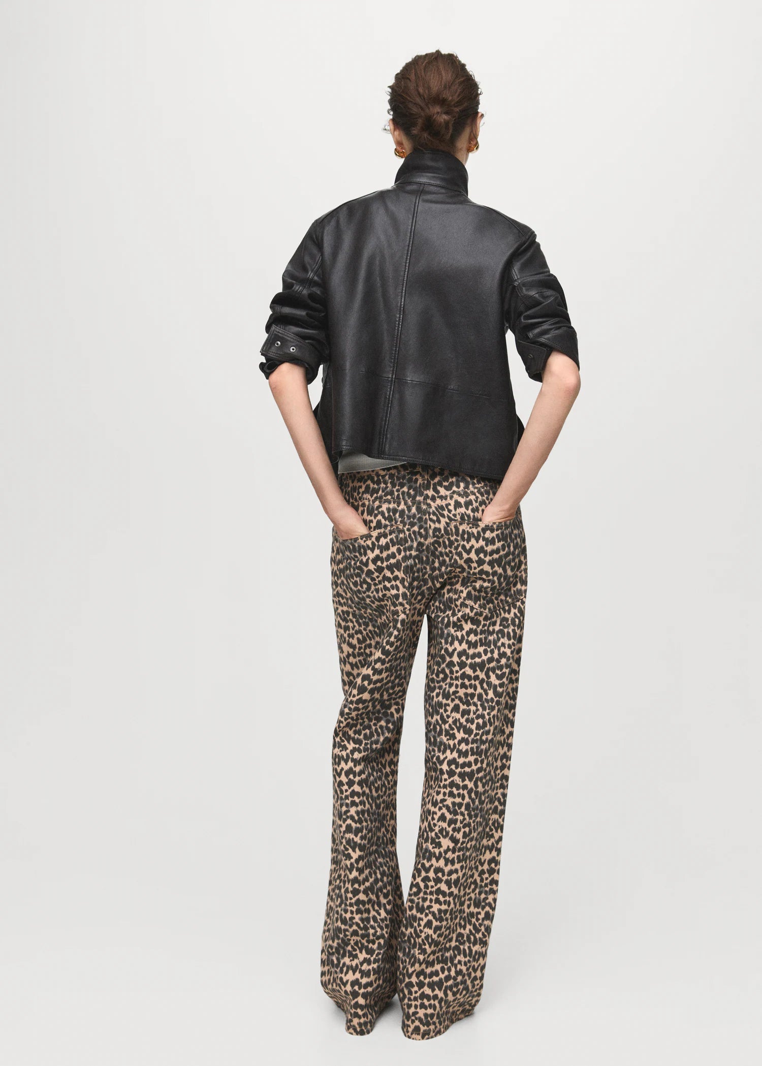 Leopard Print Straight Jeans