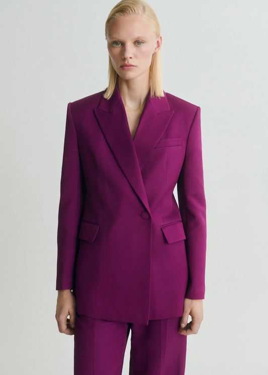 Linen Blend Double Breasted Suit Jacket