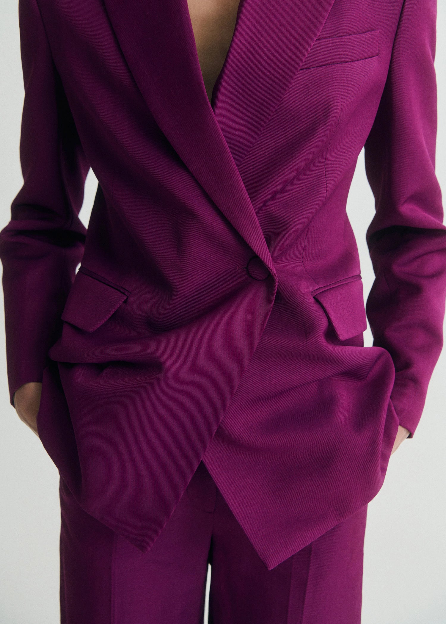 Linen Blend Double Breasted Suit Jacket