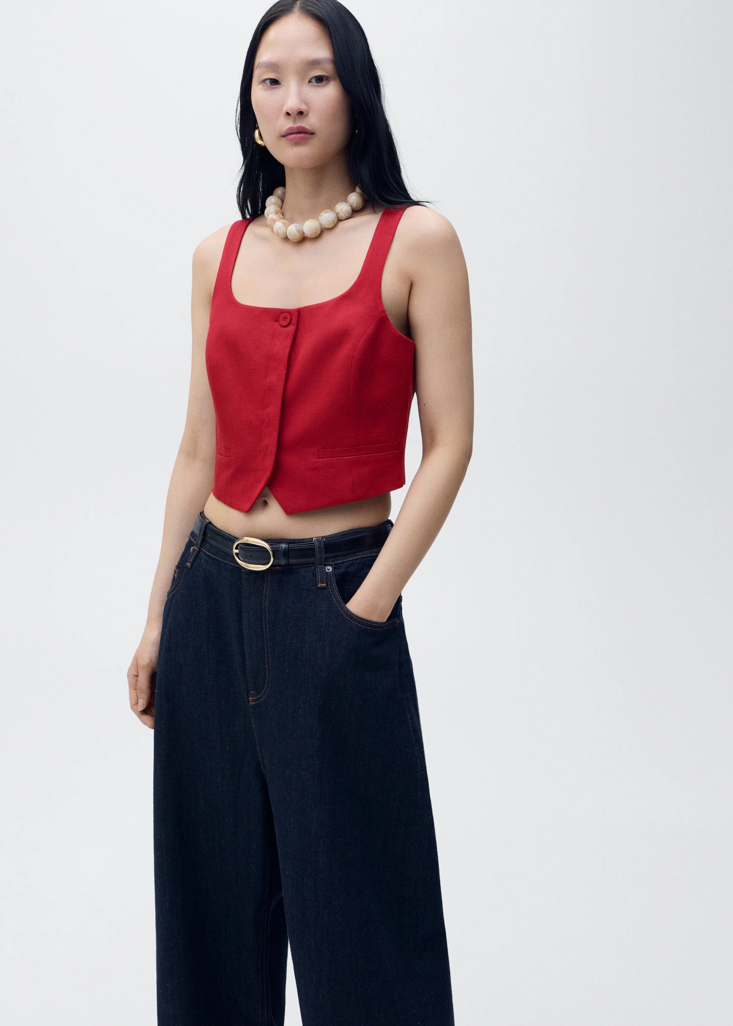 Linen Blend Suit Waistcoat