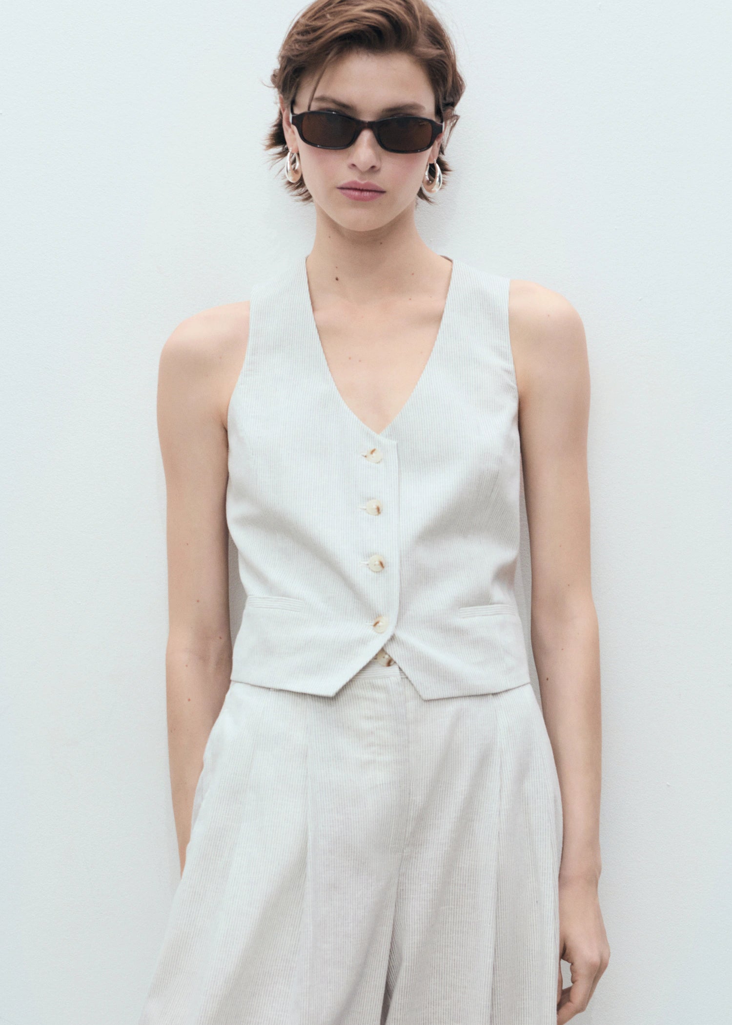 Linen Blend Suit Waistcoat