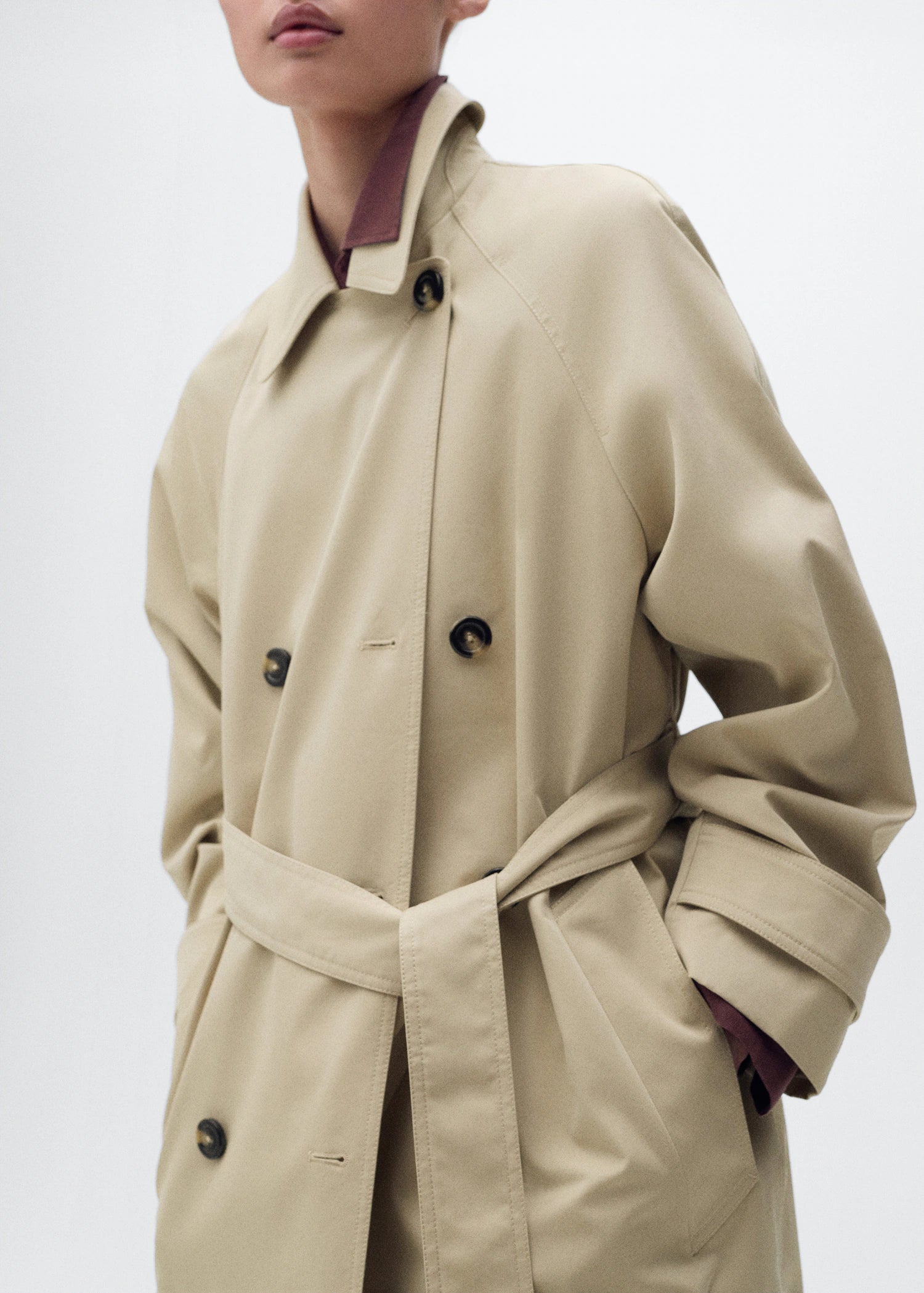 Long Double Breasted Trench Coat