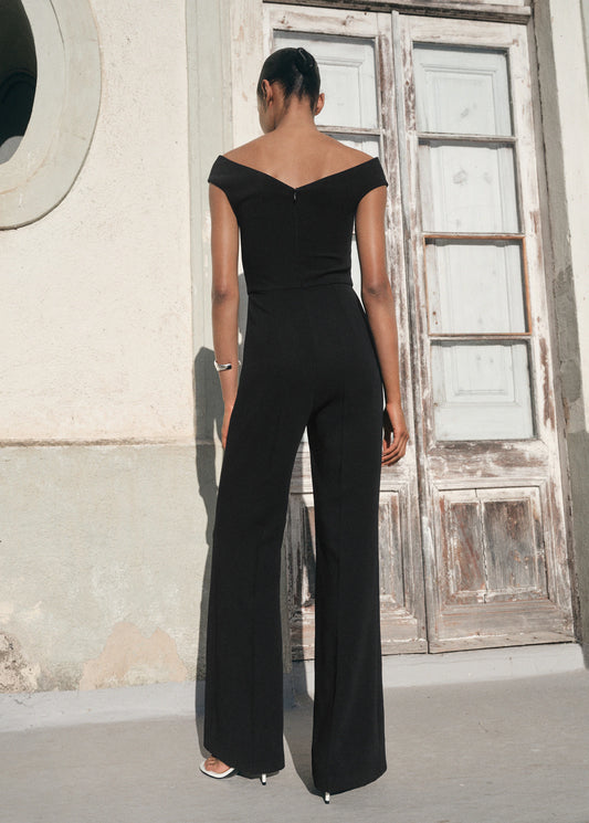 Long Jumpsuit With Asymmetrical Neck