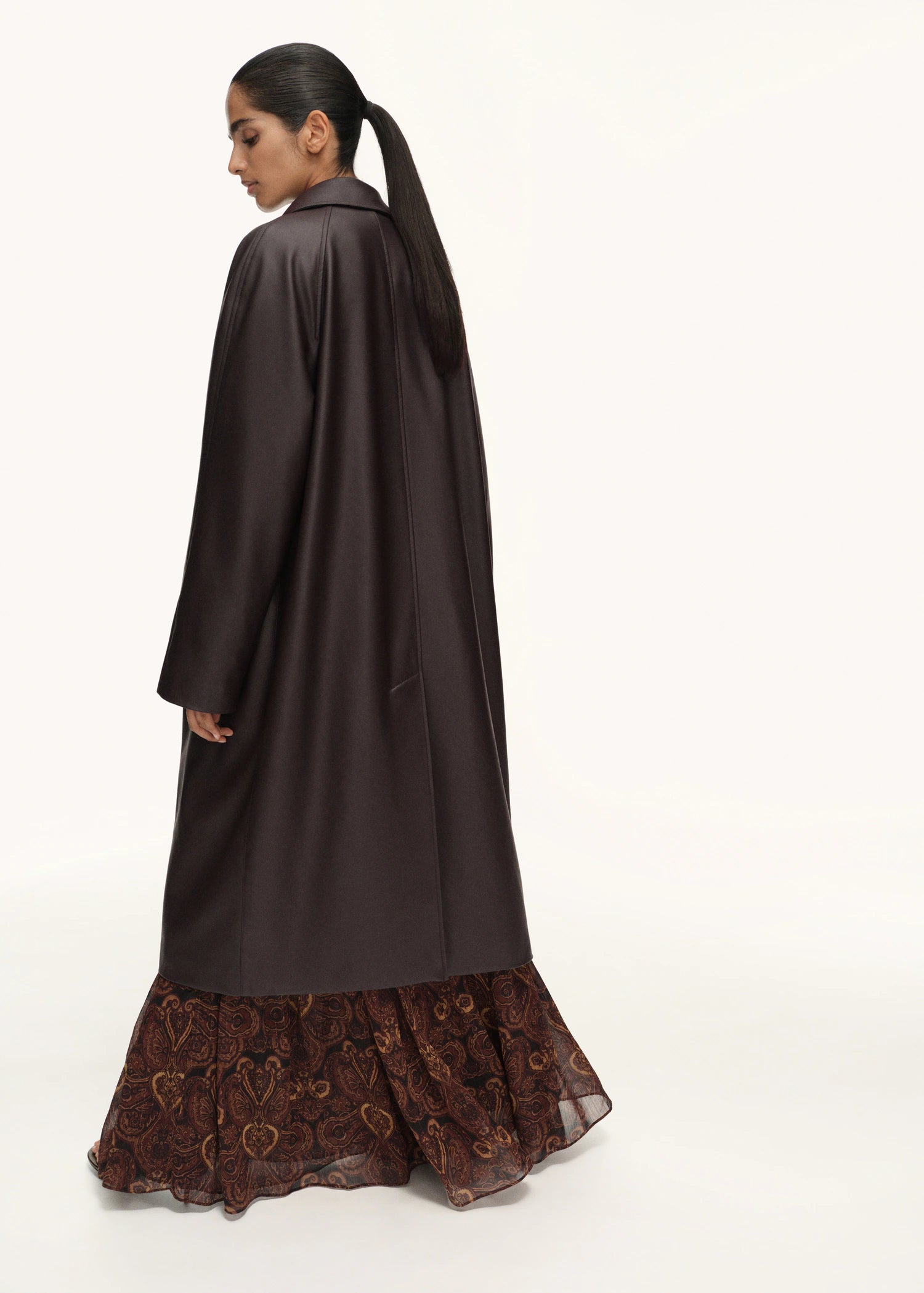 Long Leather Effect Trench Coat