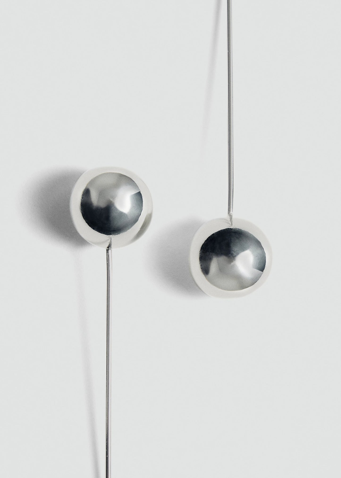 Long Sphere Hanging Earrings