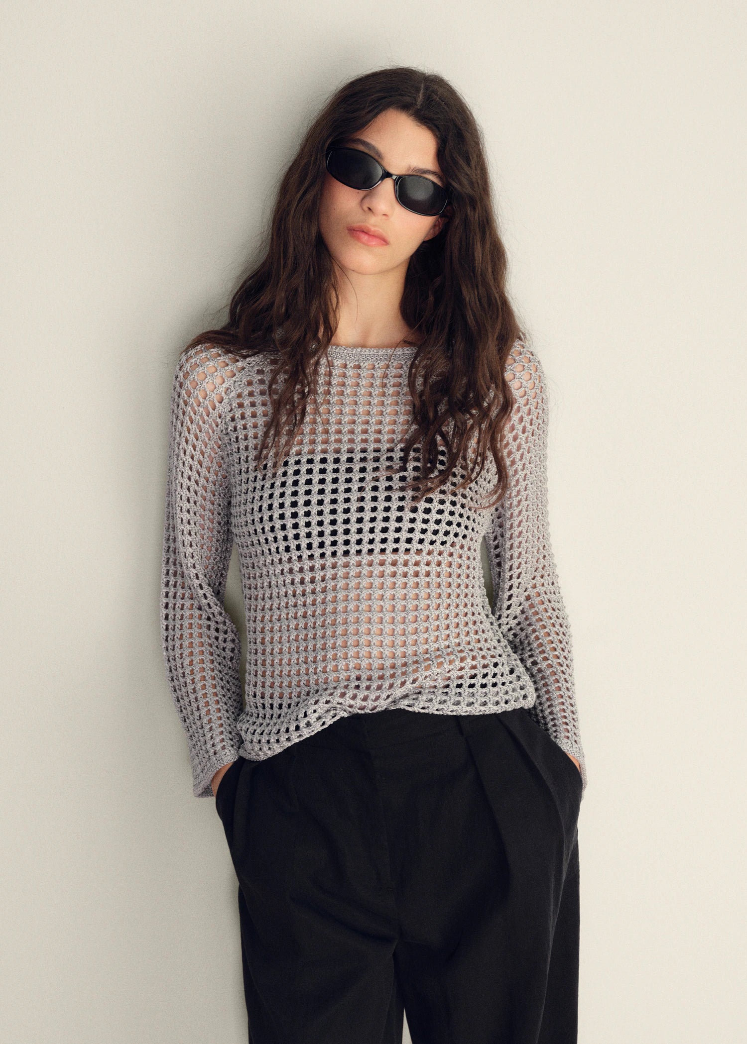 Long Sleeved Crochet Sweater