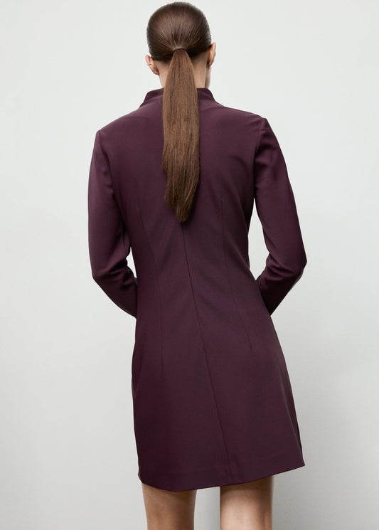 Long Sleeved Dress With Draped Neck