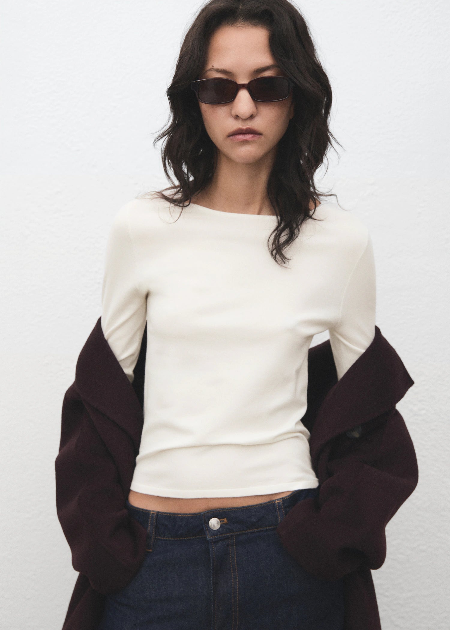 Long Sleeved Fine Knit Sweater