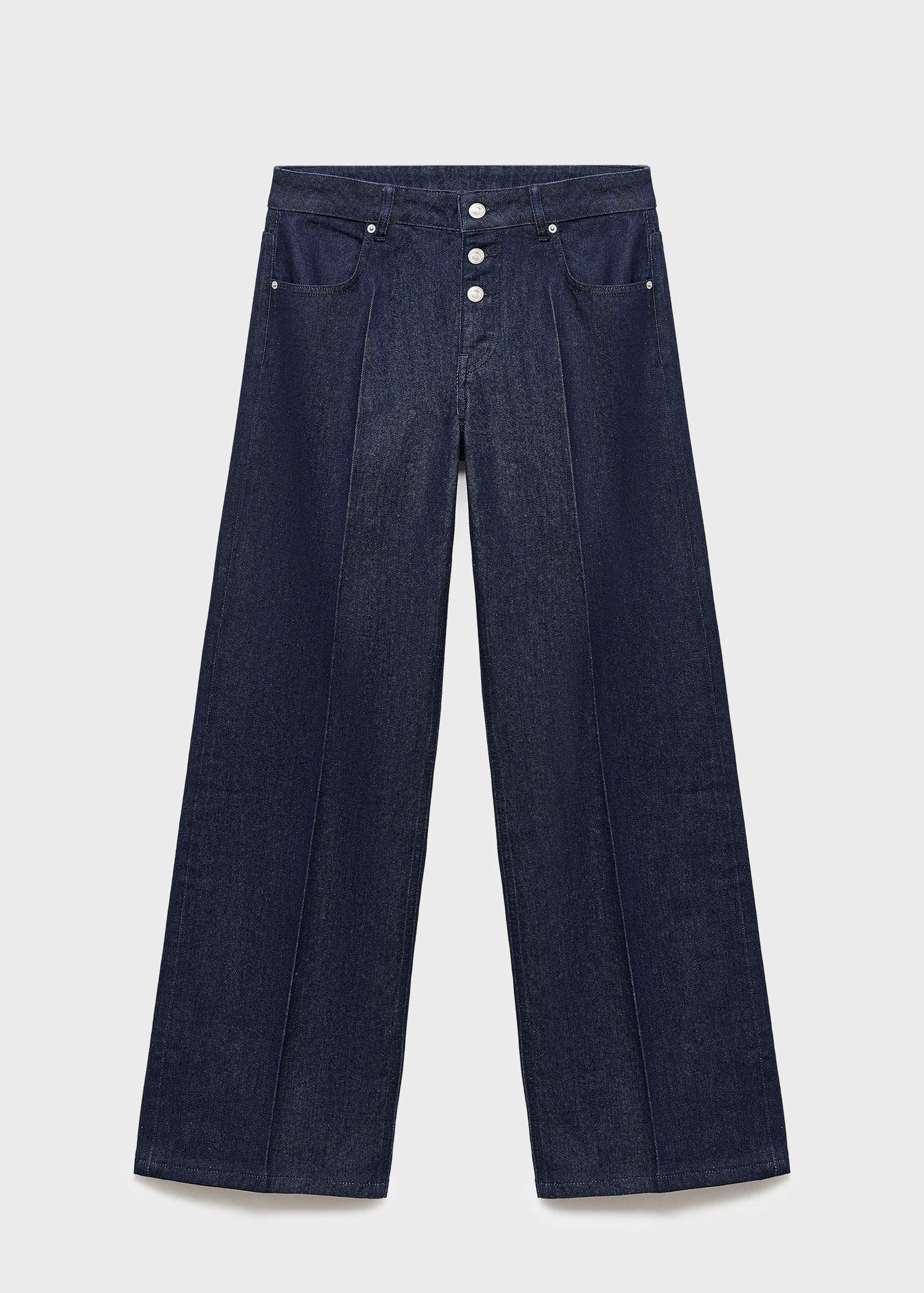 Low Rise Straight Leg Jeans With Buttons