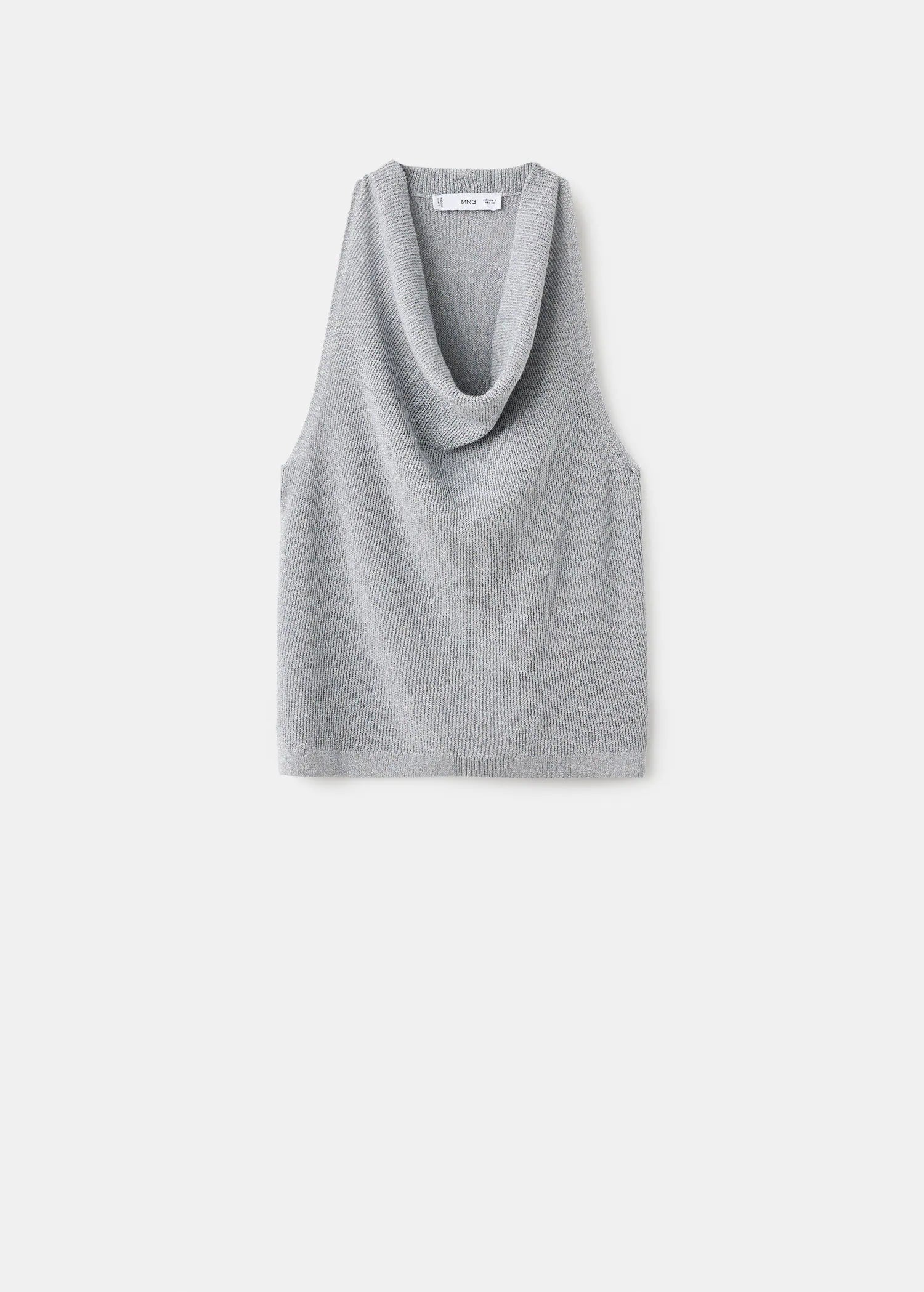Lurex Knitted Top With Draped Neck