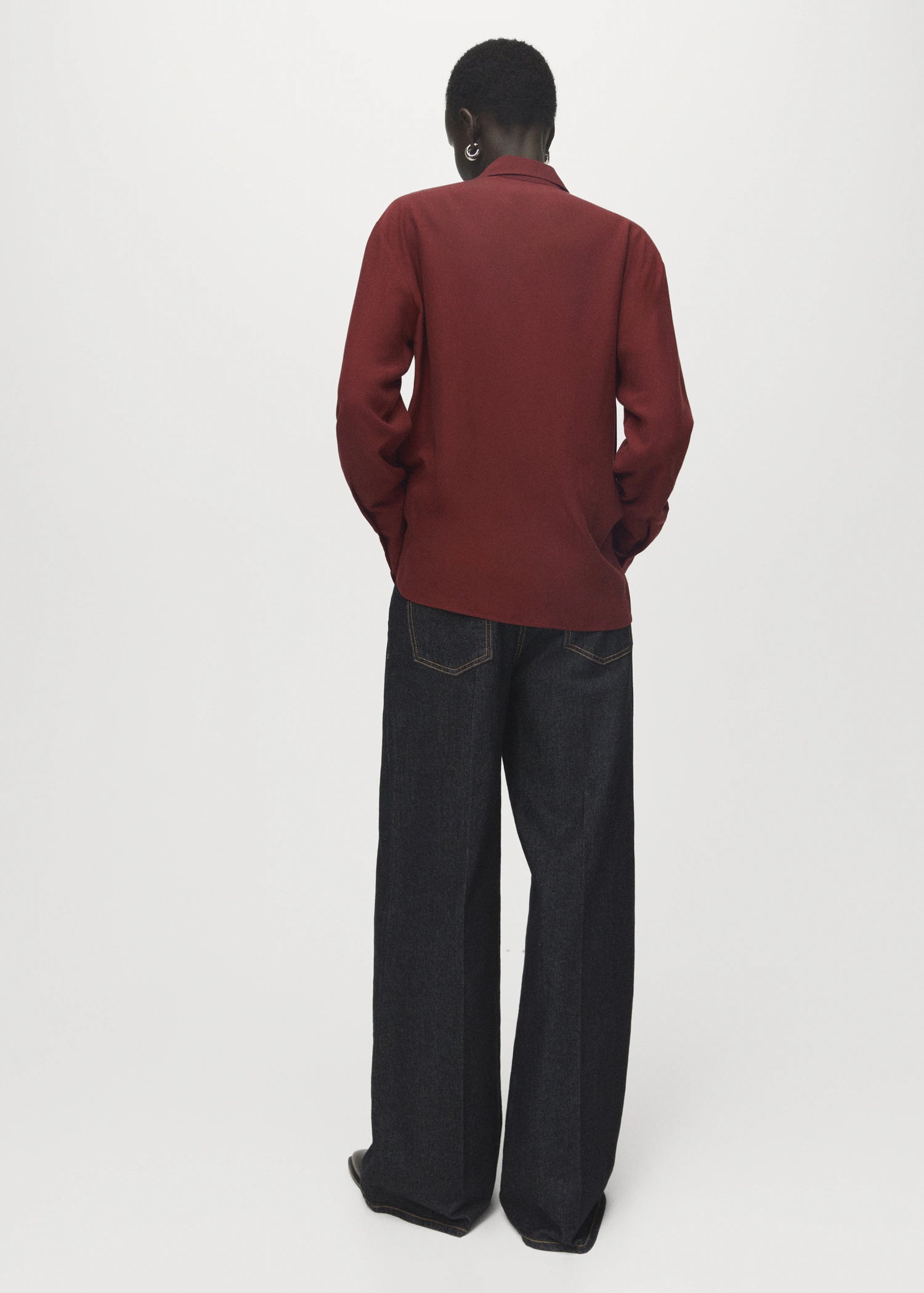 Lyocell Shirt With Hidden Buttons