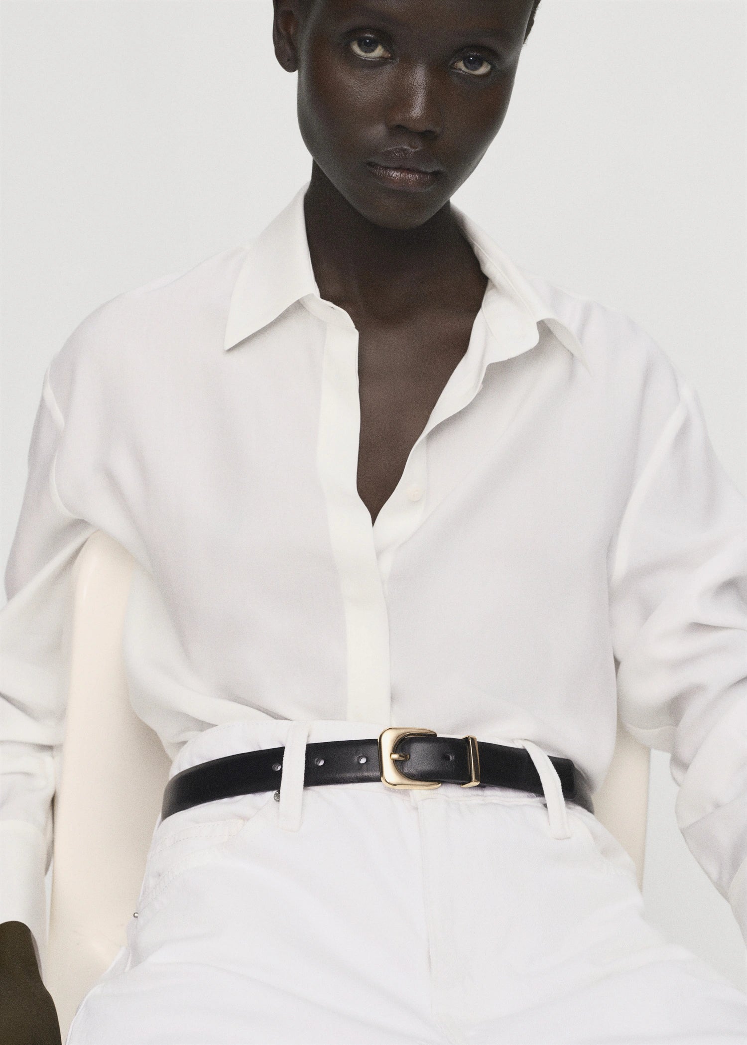 Lyocell Shirt With Hidden Buttons