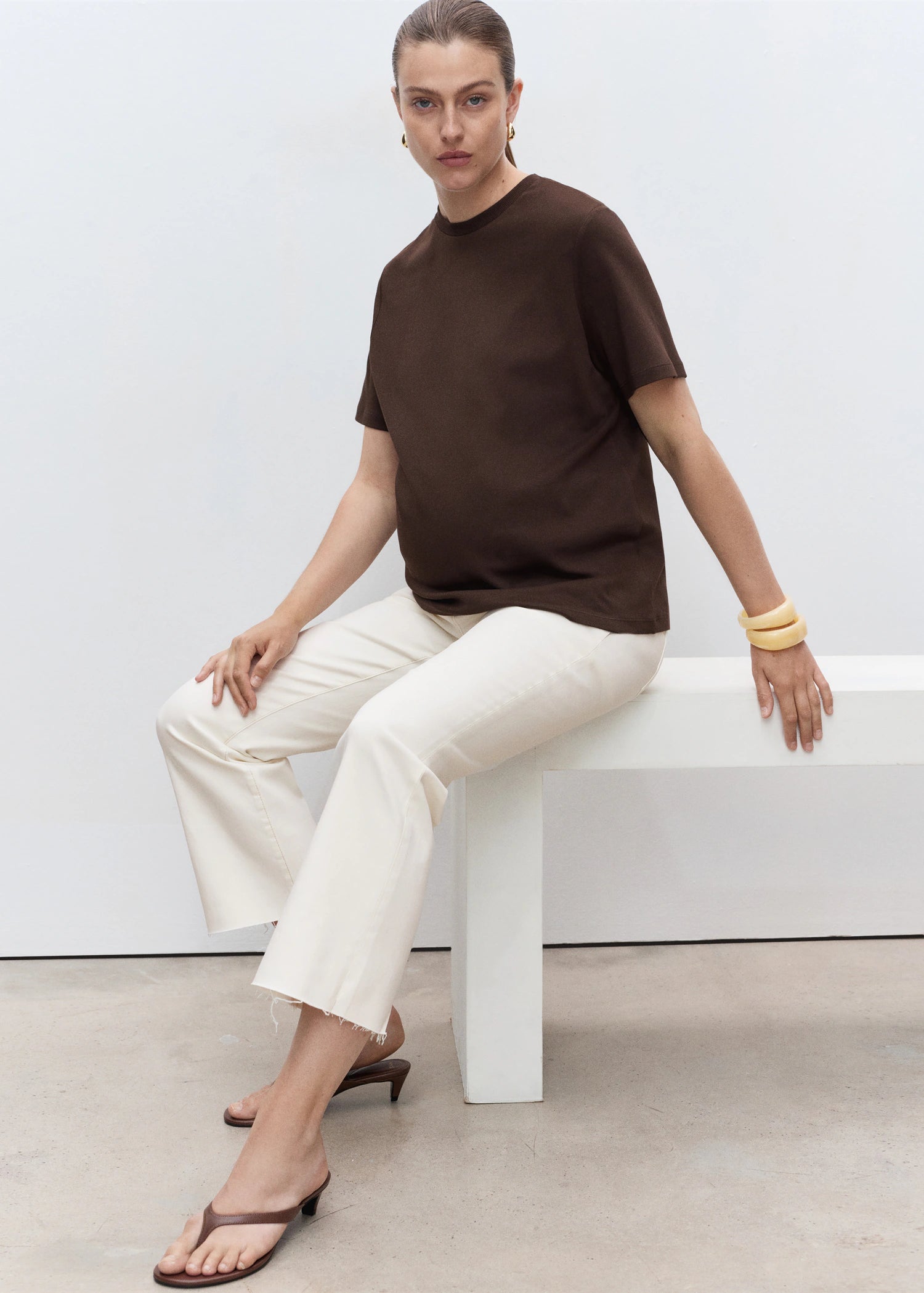 Maternity Flared Cropped Jeans