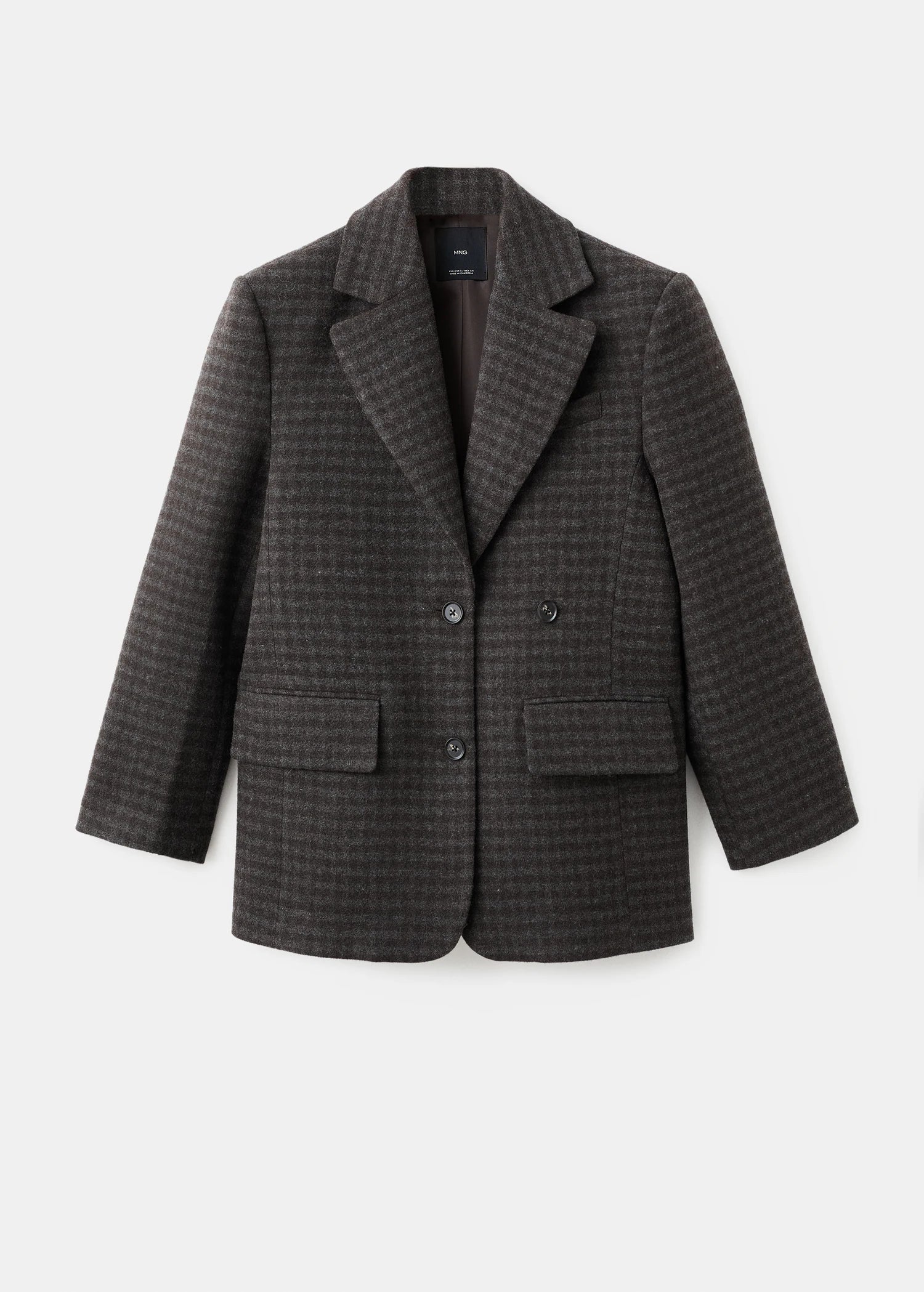 Micro Houndstooth Wool Blazer
