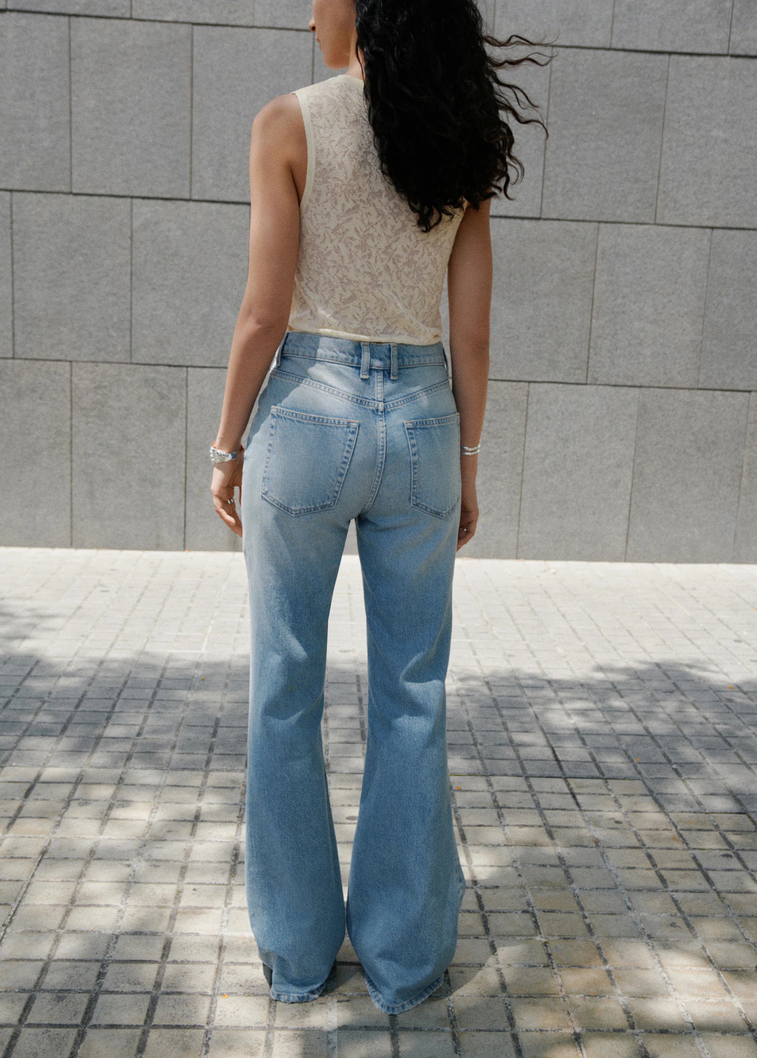 Mid Rise Flared Jeans
