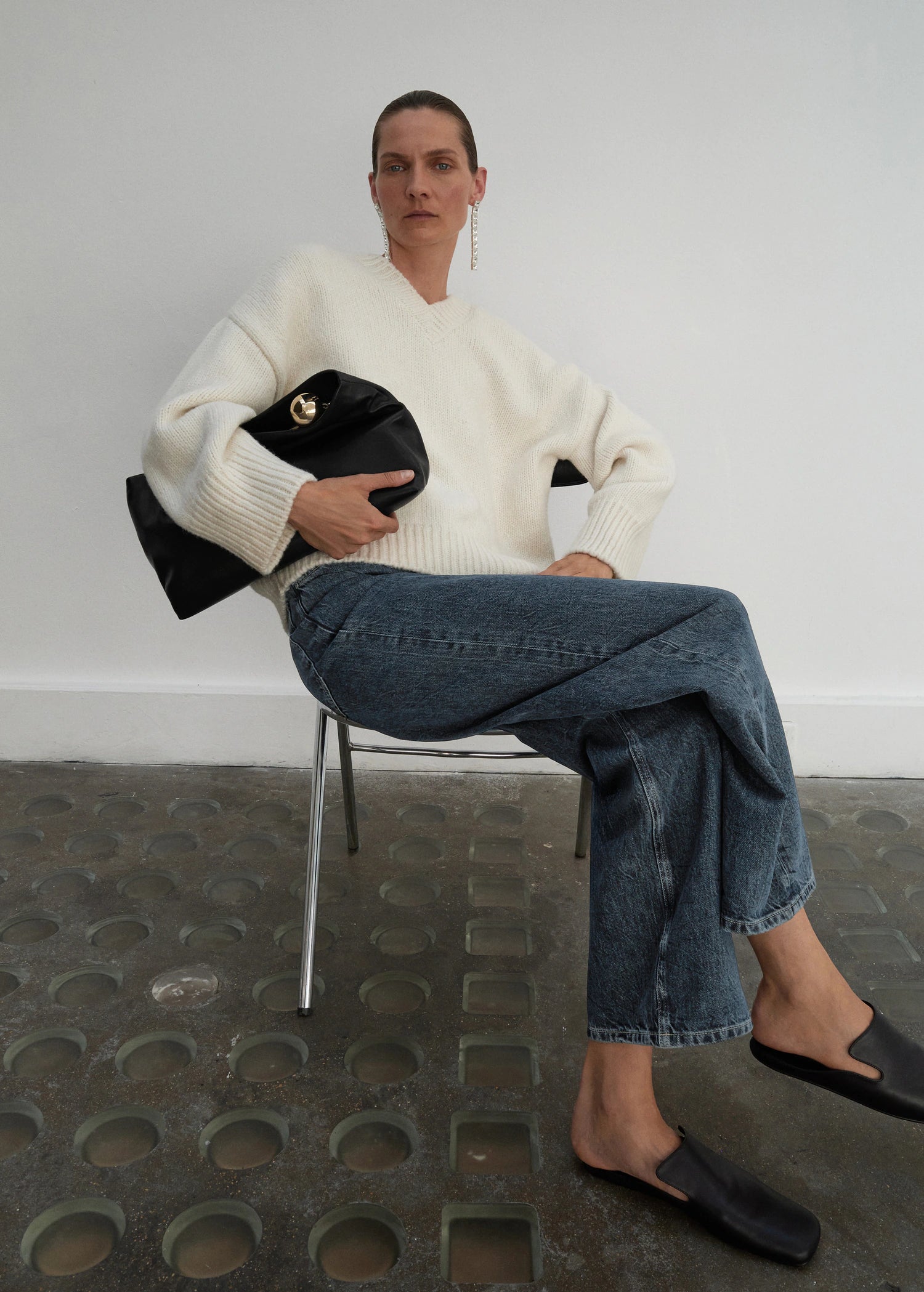 Mid Rise Straight Jeans