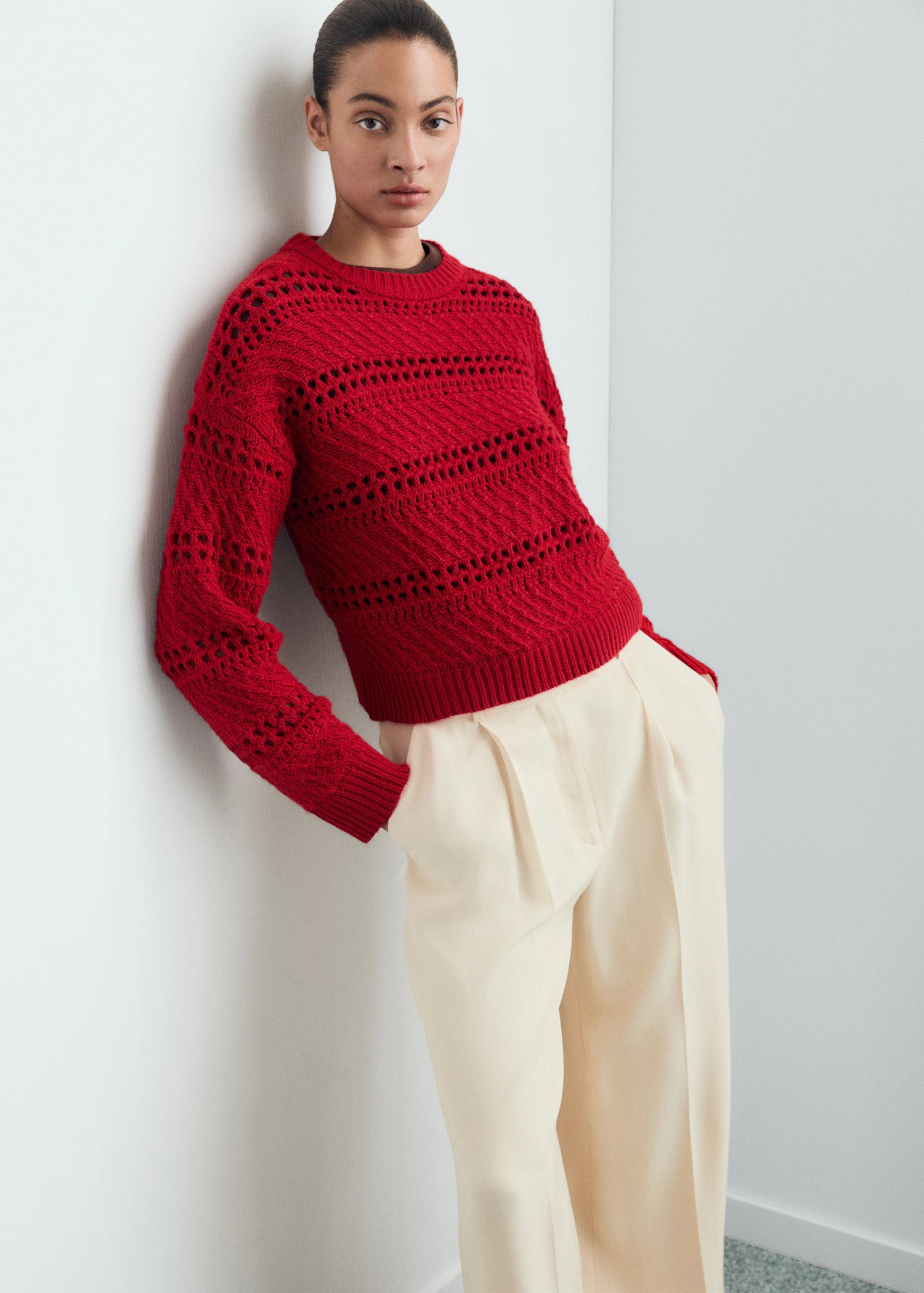 Openwork Knit Sweater