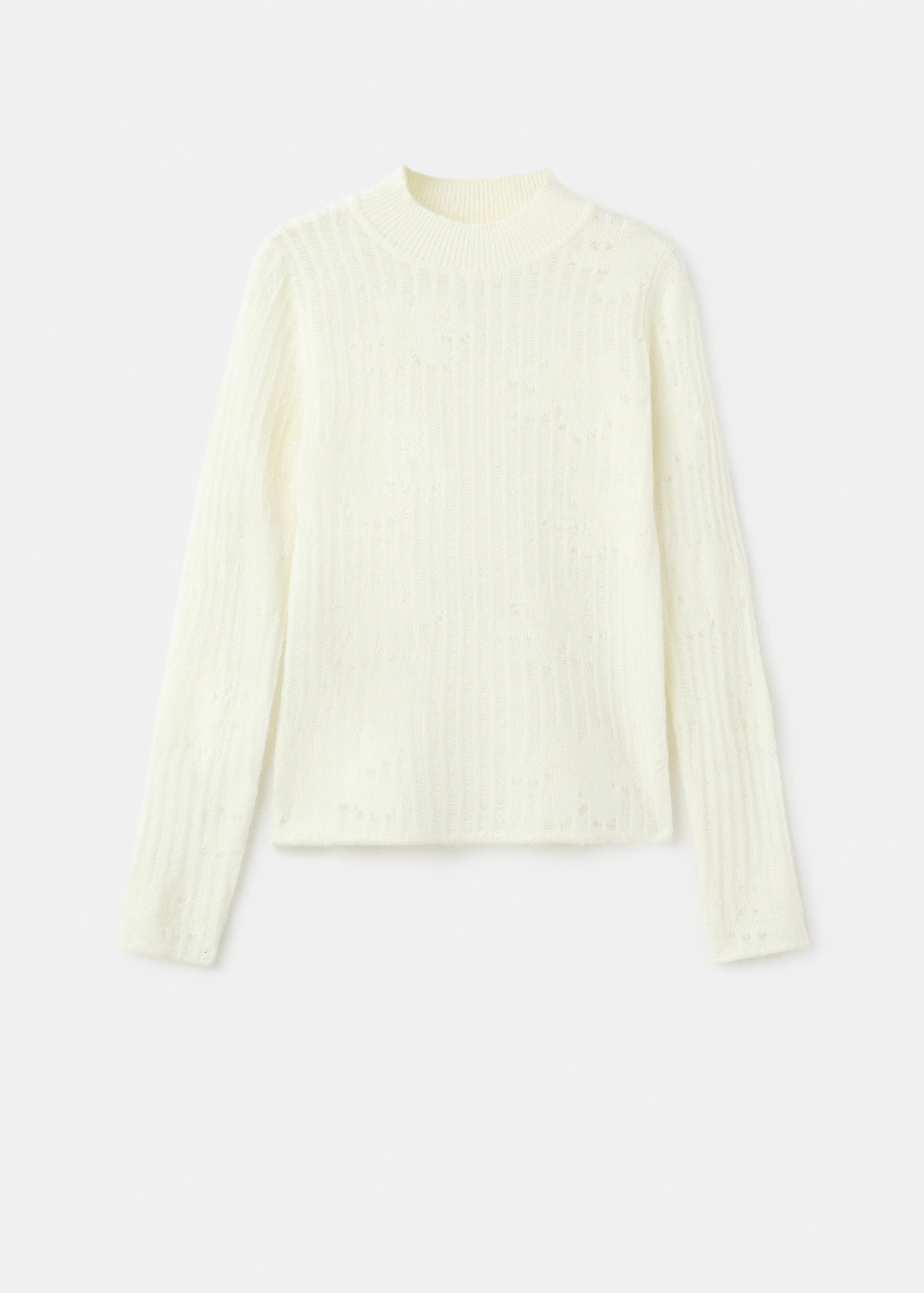 Openwork Knitted Floral Sweater