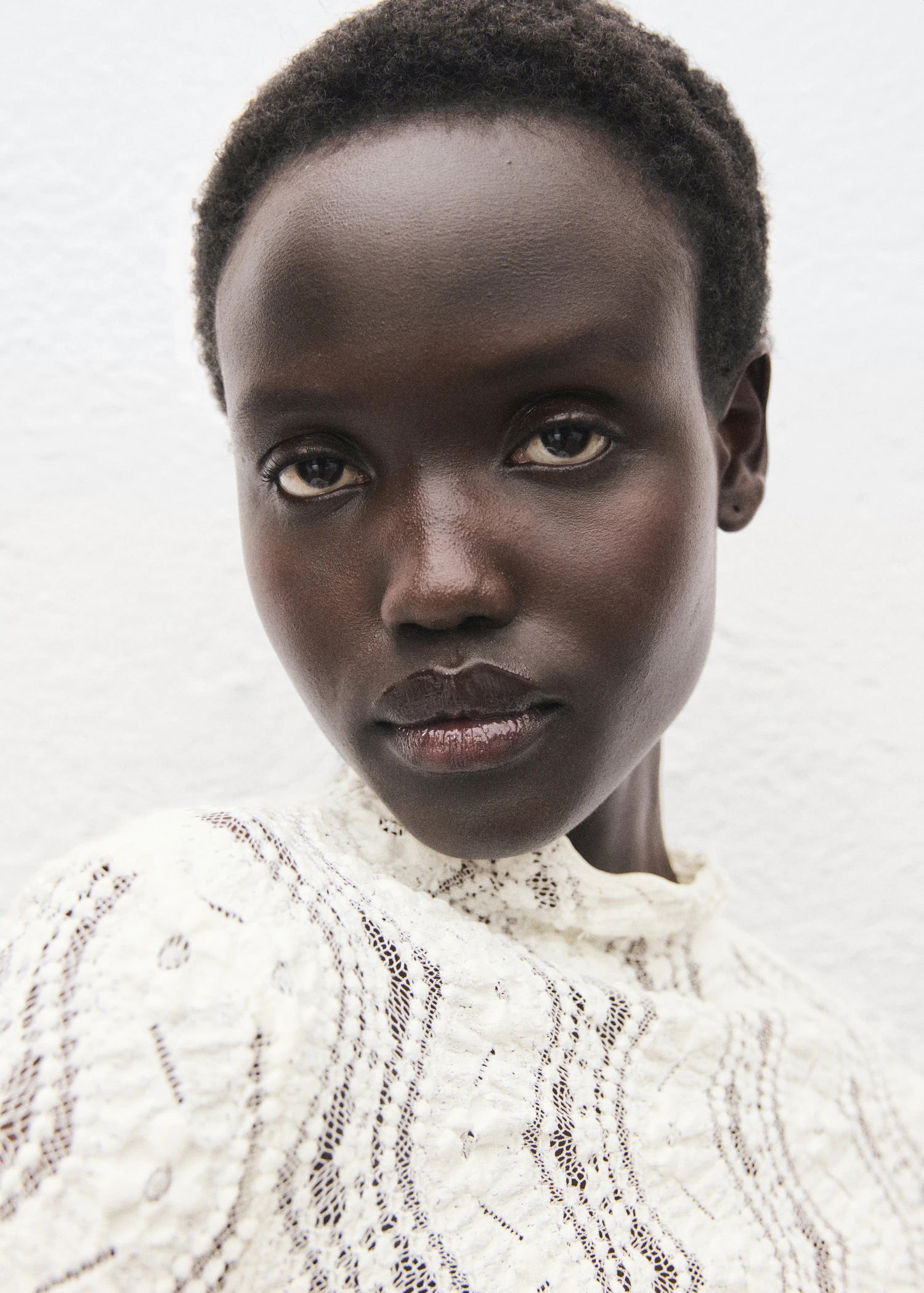 Openwork Sweater With Perkins Collar