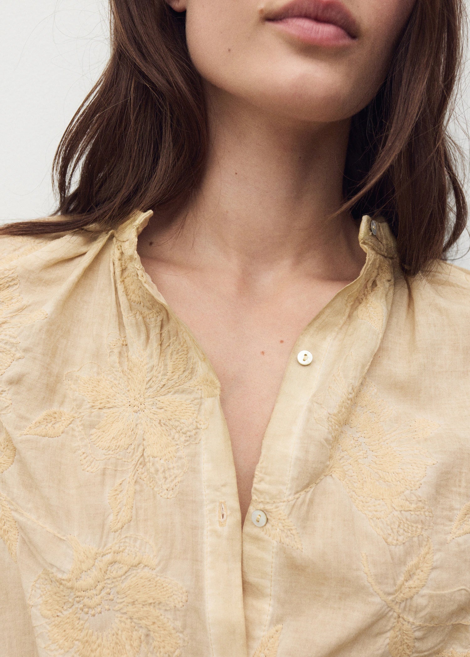 Overdyed Embroidered Cotton Nightdress