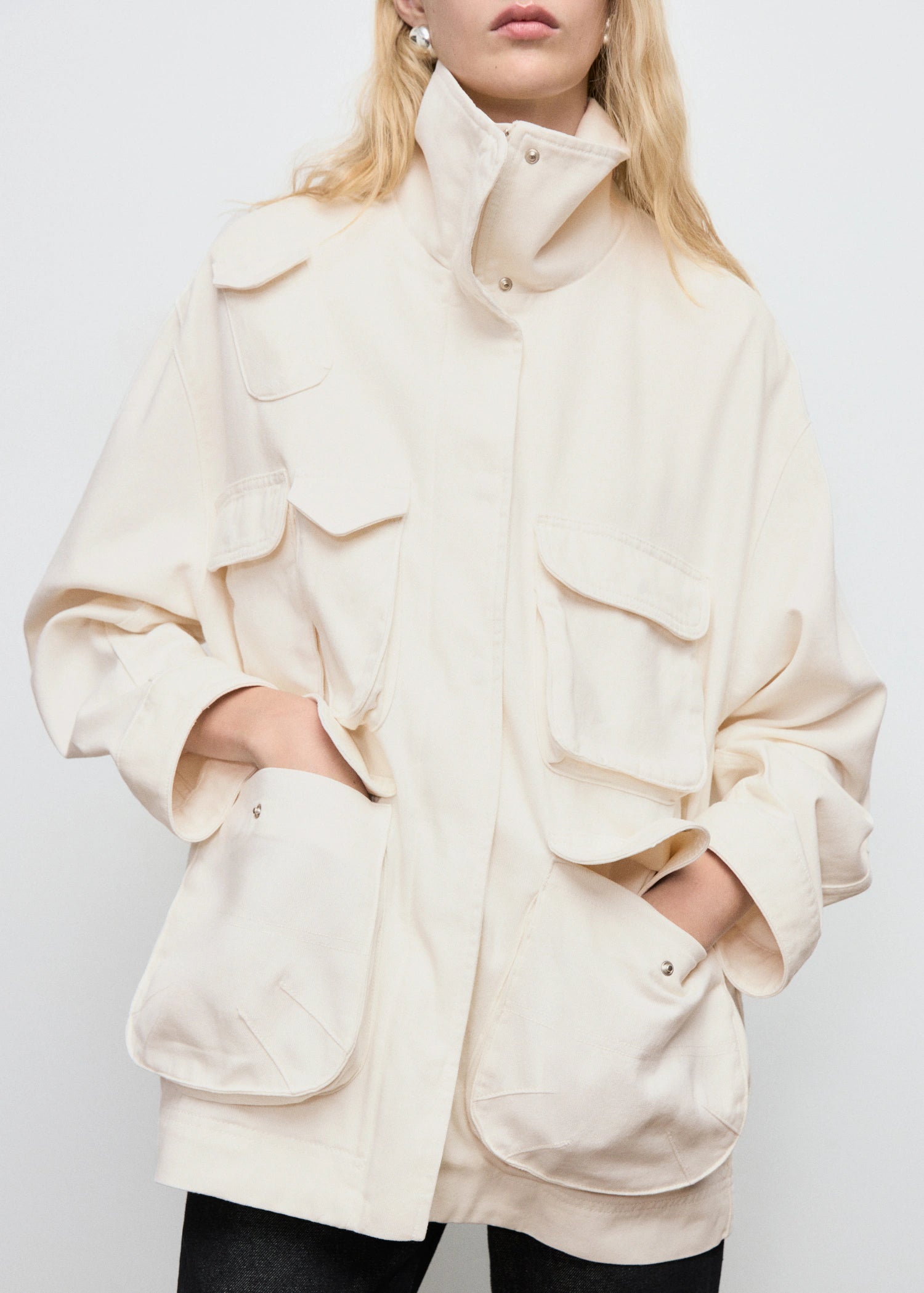 Oversized Denim Parka With Pockets