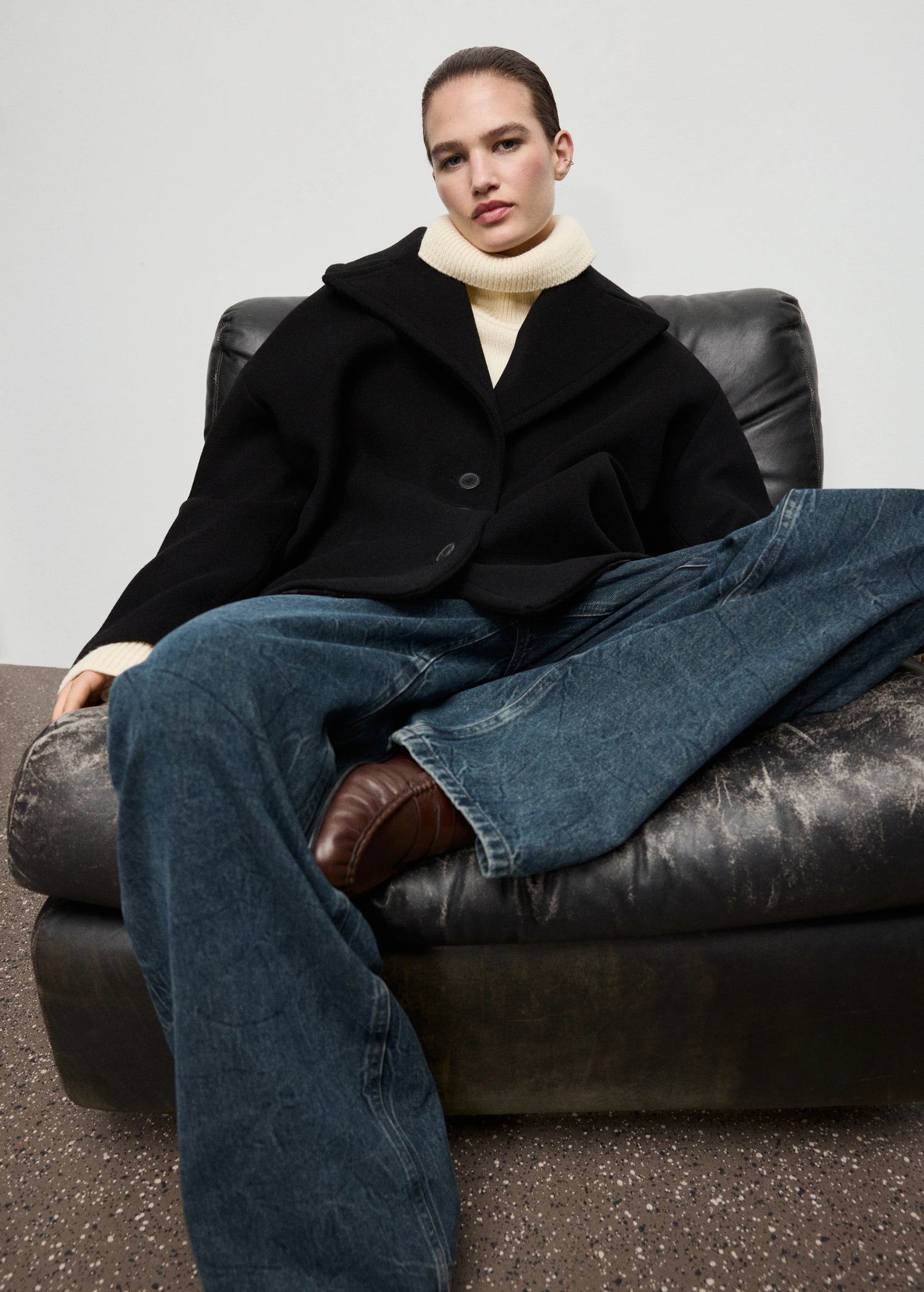 Oversized Short Wool Coat