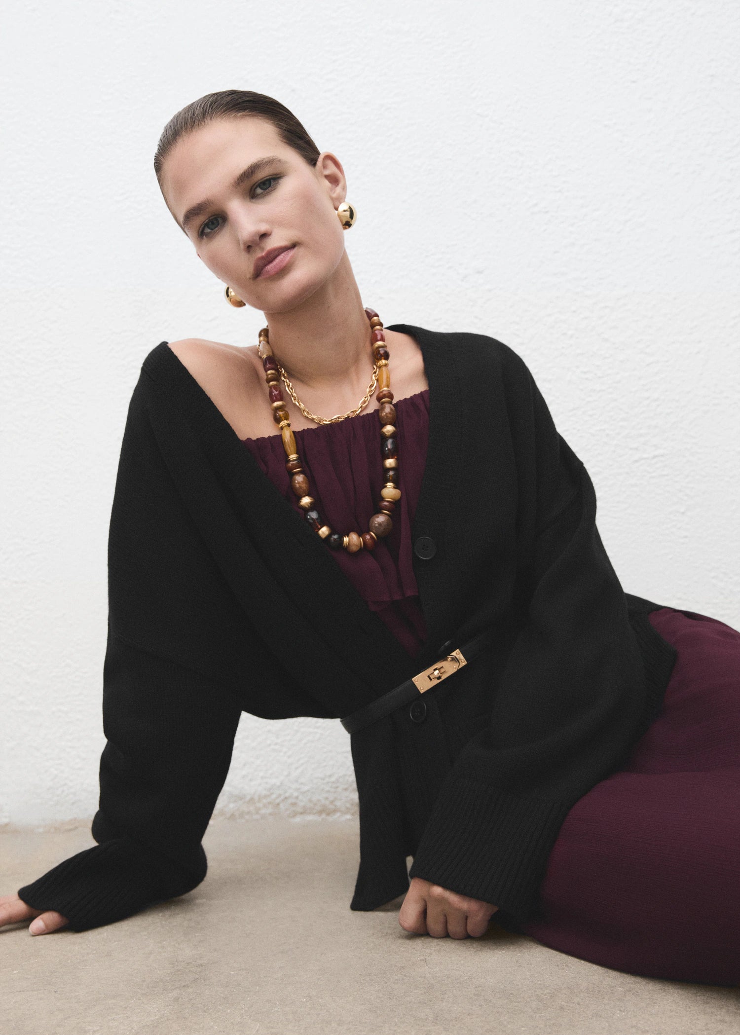 Oversized V Neck Cardigan