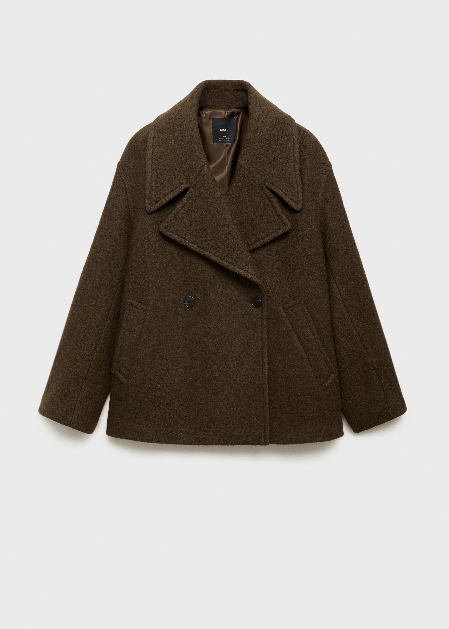 Oversized Wool Coat With Maxi Lapels